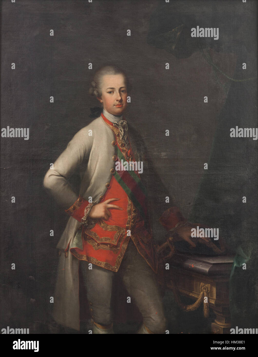 Ce portrait représente Léopoldo II de Habsbourg-Lorraine, le grand-duc de Toscane, connu pour ses réformes et son leadership au XIXe siècle. La peinture souligne sa tenue royale et son influence politique. Banque D'Images