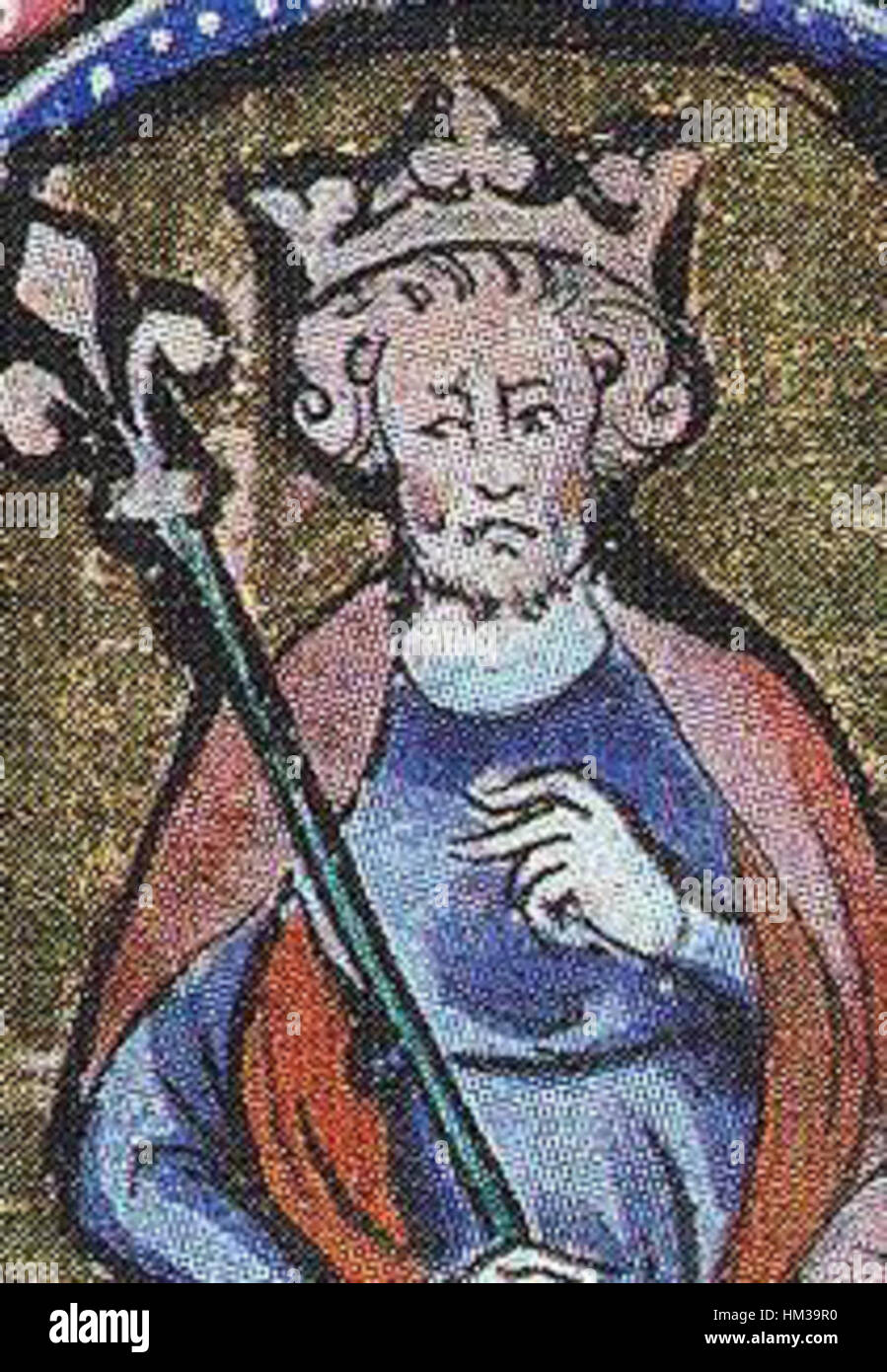 Kanut Wielki (Canute le Grand) est représenté dans des œuvres d'art historiques illustrant son règne sur le Danemark, l'Angleterre, la Norvège et certaines parties de la Suède au début du XIe siècle. Ces œuvres mettent souvent en valeur son image puissante de souverain et de guerrier. Banque D'Images