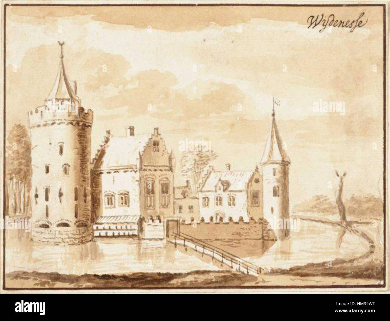 Huis te Wijdenes est un bâtiment historique aux pays-Bas, connu pour son importance architecturale. La peinture de cette structure reflète l'héritage néerlandais et l'architecture régionale du XVIIe siècle. Banque D'Images