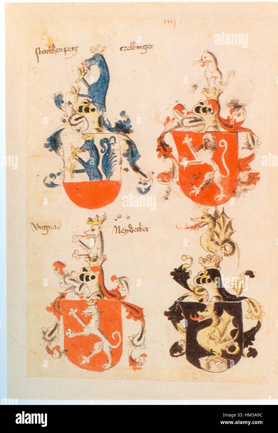 Le Codex Ingeram 013 est un manuscrit médiéval présentant des illustrations et des textes liés à la chevalerie et à la culture chevalière. Ce codex, qui remonte au XVe siècle, donne un aperçu des pratiques sociales et militaires de l’époque, illustrées par des illustrations détaillées de chevaliers et de batailles. Banque D'Images