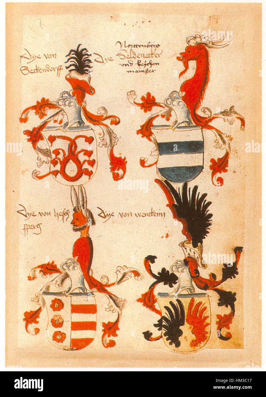 Le Codex d'Ingeram, daté du début du XVIe siècle, est un manuscrit richement enluminé qui présente des illustrations détaillées de tournois médiévaux, mettant en valeur le pageantry et les traditions chevaleresques de l'époque. Banque D'Images