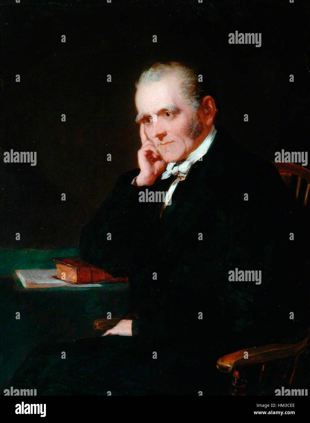 Un portrait de John Fielden, peint en 1845, capture la figure éminente de la révolution industrielle. Fielden, un riche industriel et philanthrope, a joué un rôle important dans la réforme sociale et les droits des travailleurs dans l'Angleterre du XIXe siècle. Ce portrait reflète son importance à la fois dans les affaires et la réforme sociale au cours de la période. Banque D'Images