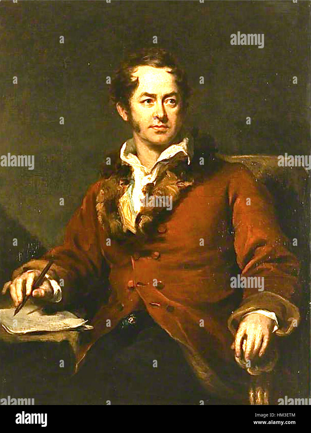 Ce portrait de John Macculloch présente le médecin et écrivain écossais d'une manière formelle et digne. L'œuvre met en valeur ses contributions intellectuelles et sa stature académique, reflétant le respect accordé à son travail au cours de sa vie. Banque D'Images