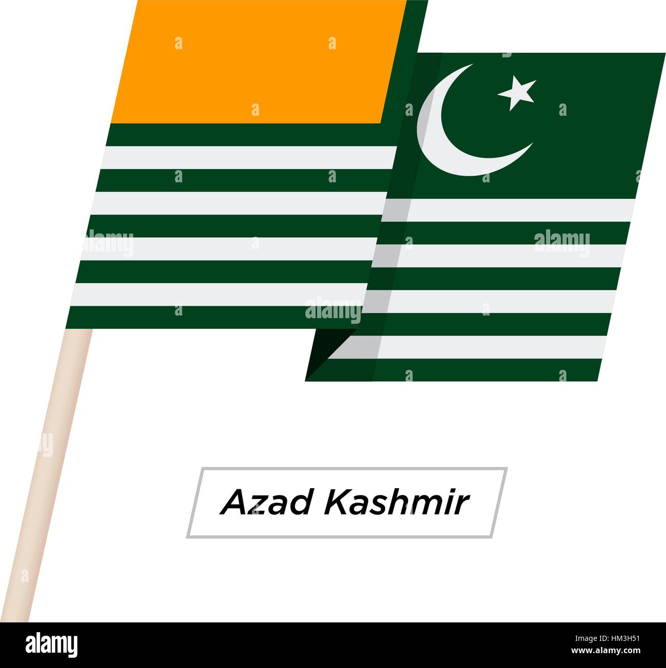 L'Azad Cachemire Waving Flag Ruban isolé sur blanc. Vector Illustration. Illustration de Vecteur