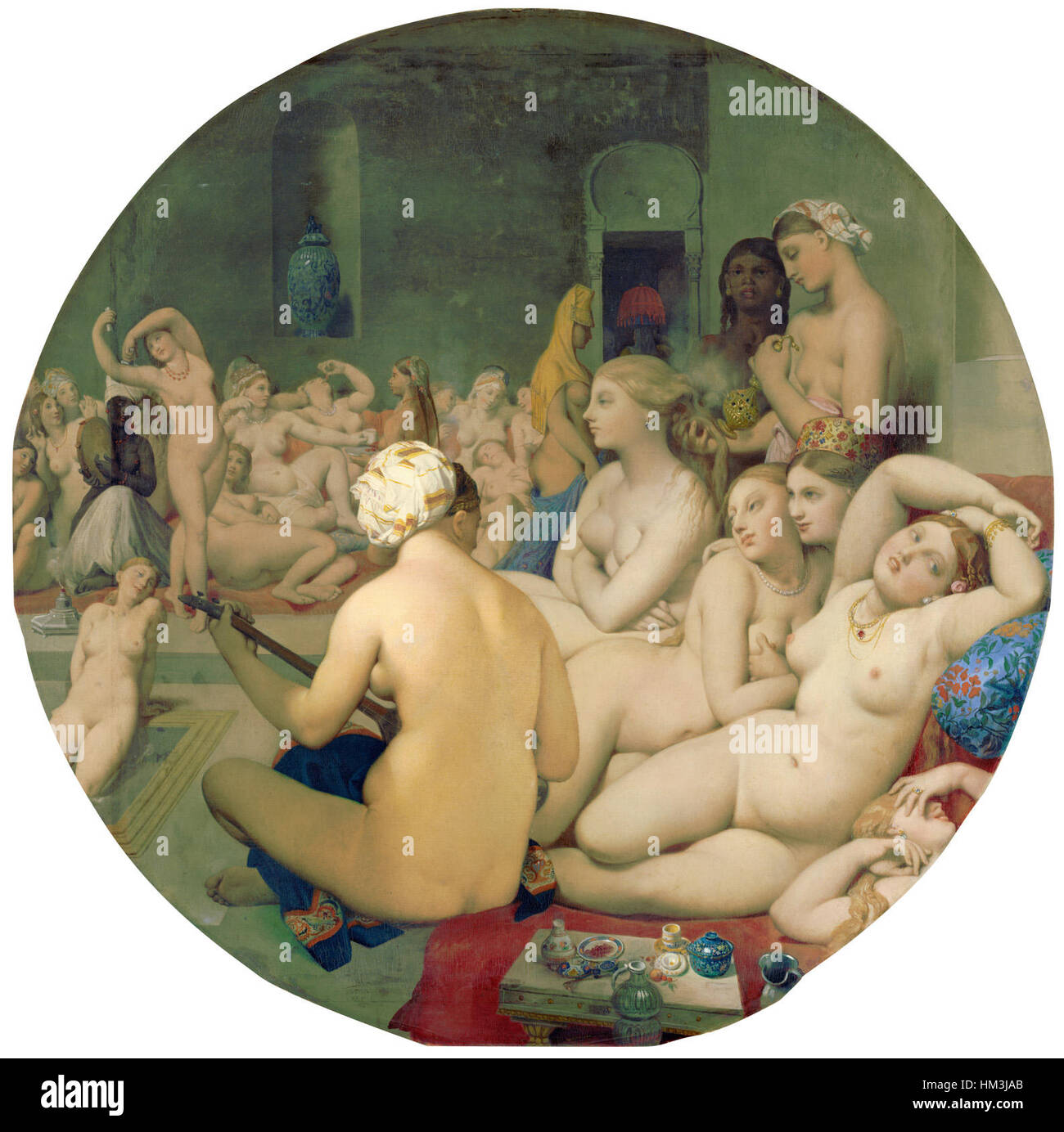 Le Bain Turc, par Jean Auguste Dominique Ingres, à partir de C2RMF retouché Banque D'Images
