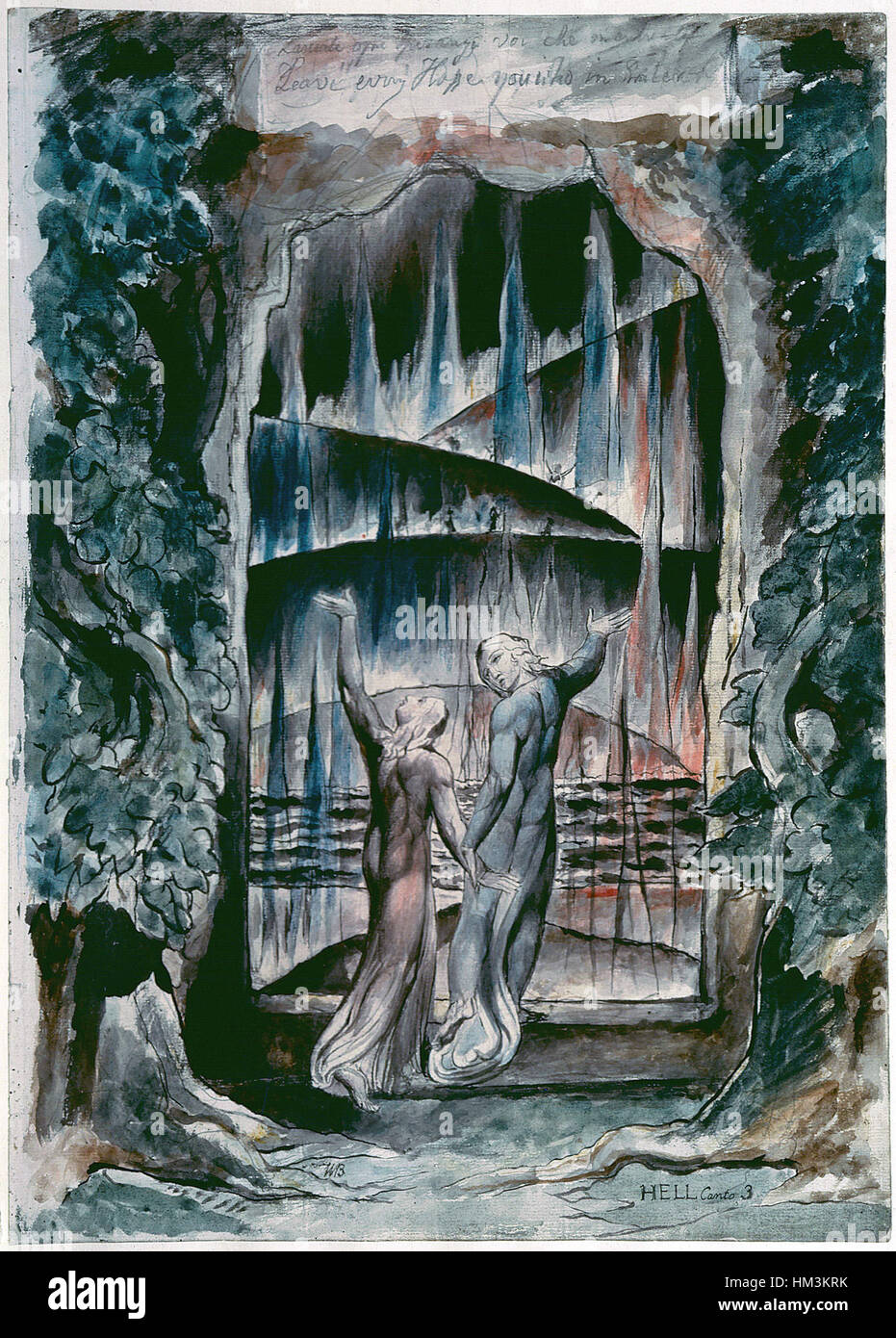 Des illustrations pour la Divine Comédie de Dante, l'objet 4 Butlin 812-4 Inscription sur Hell-Gate Banque D'Images
