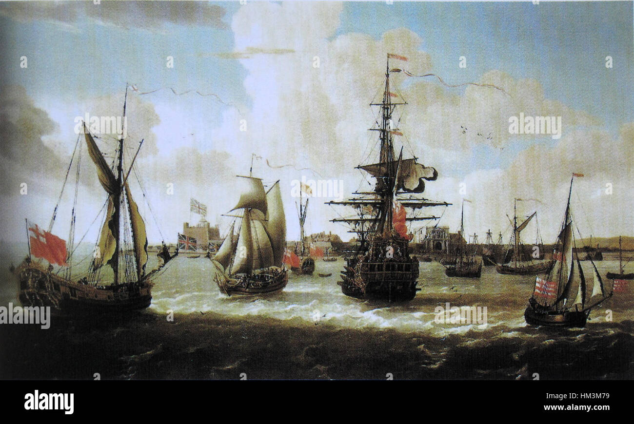 Cette œuvre représente un groupe de navires, capturant leur structure et leur mouvement en mer. La peinture met l'accent sur le thème nautique et la dynamique du voyage maritime, reflétant un accent sur les navires et leur rôle dans l'histoire navale. Banque D'Images