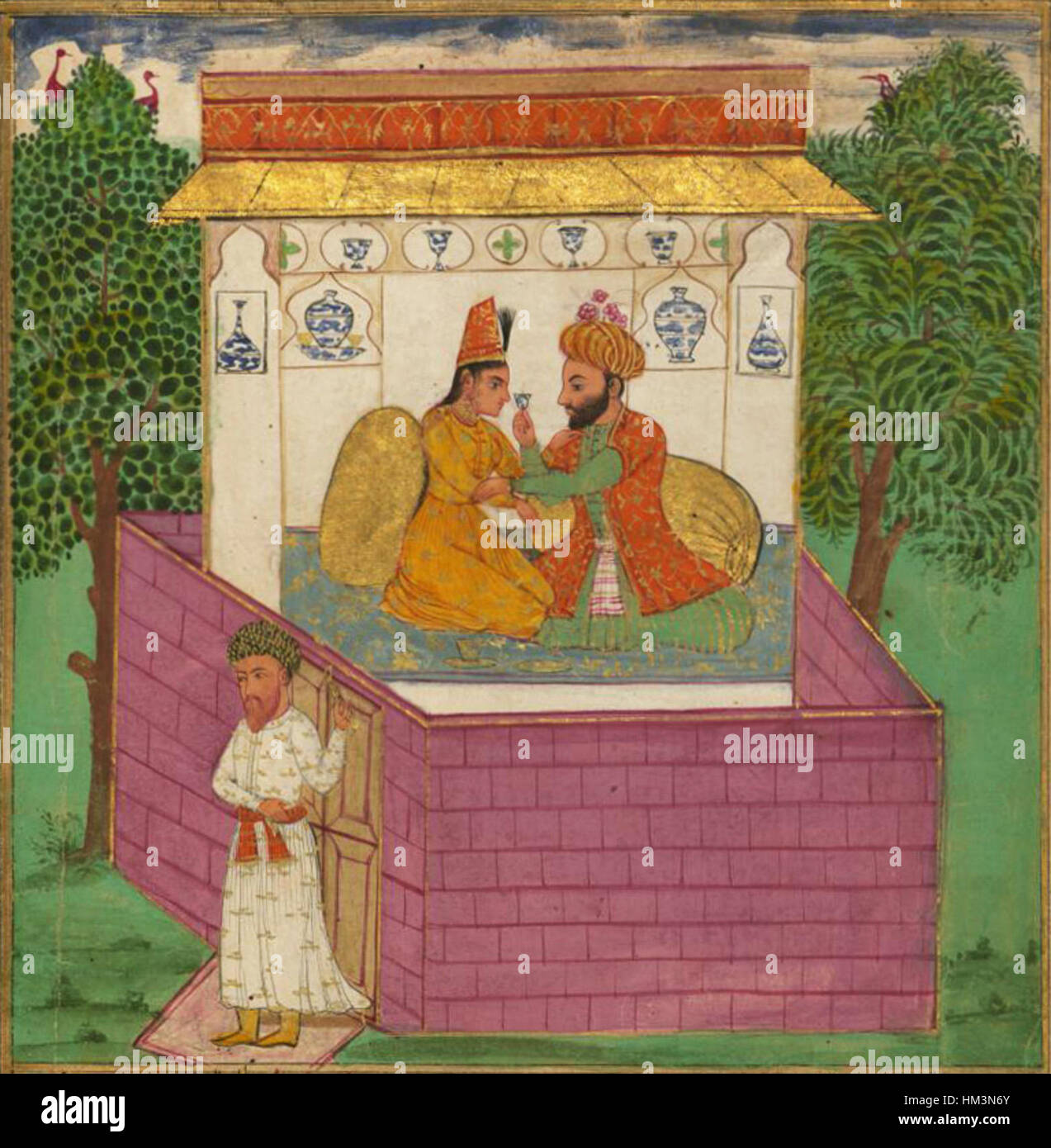 Jalal al-Din Rumi, Maulana - un cordonnier et l'épouse infidèle d'un Soufi surpris par son mari de retour imprévu à la maison de l'image - Détail Banque D'Images