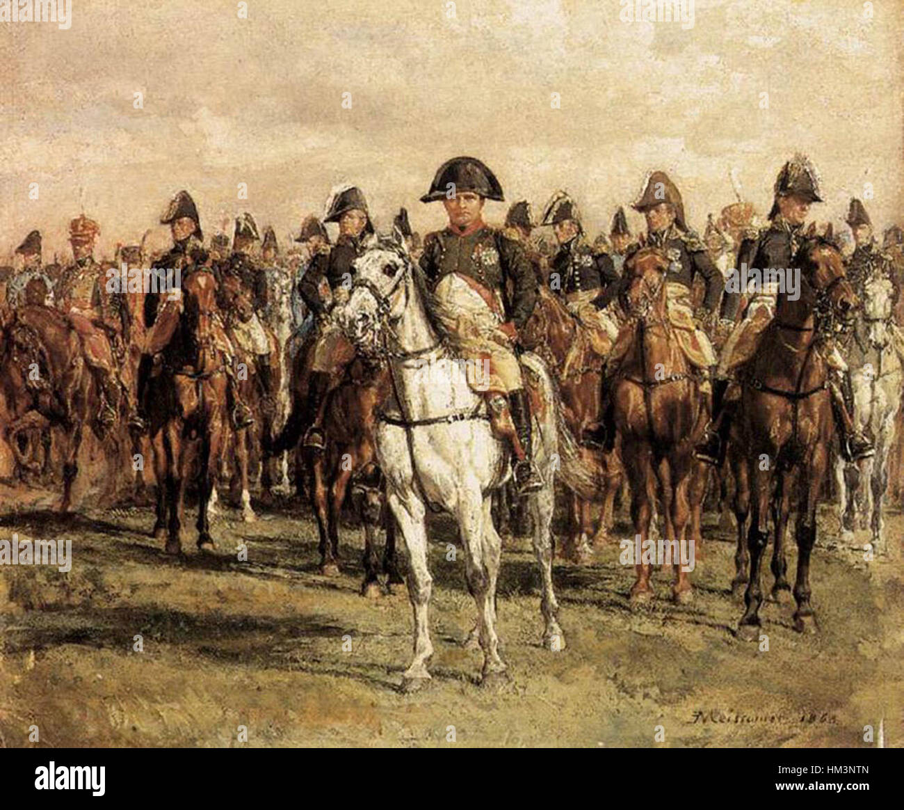 Jean-Louis-Ernest Meissonier - Napoléon et son personnel - WGA14739 Banque D'Images