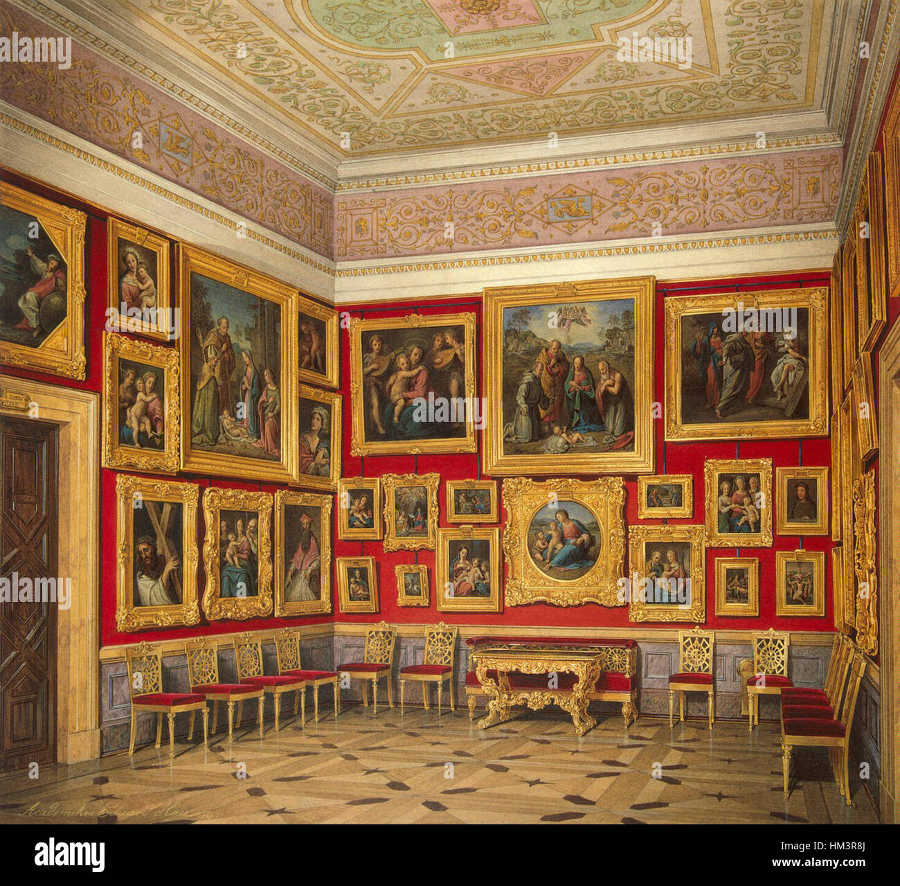 Hau. Les intérieurs de la nouvelle Ermitage. L'étude de l'art italien, 1860. 2 Banque D'Images