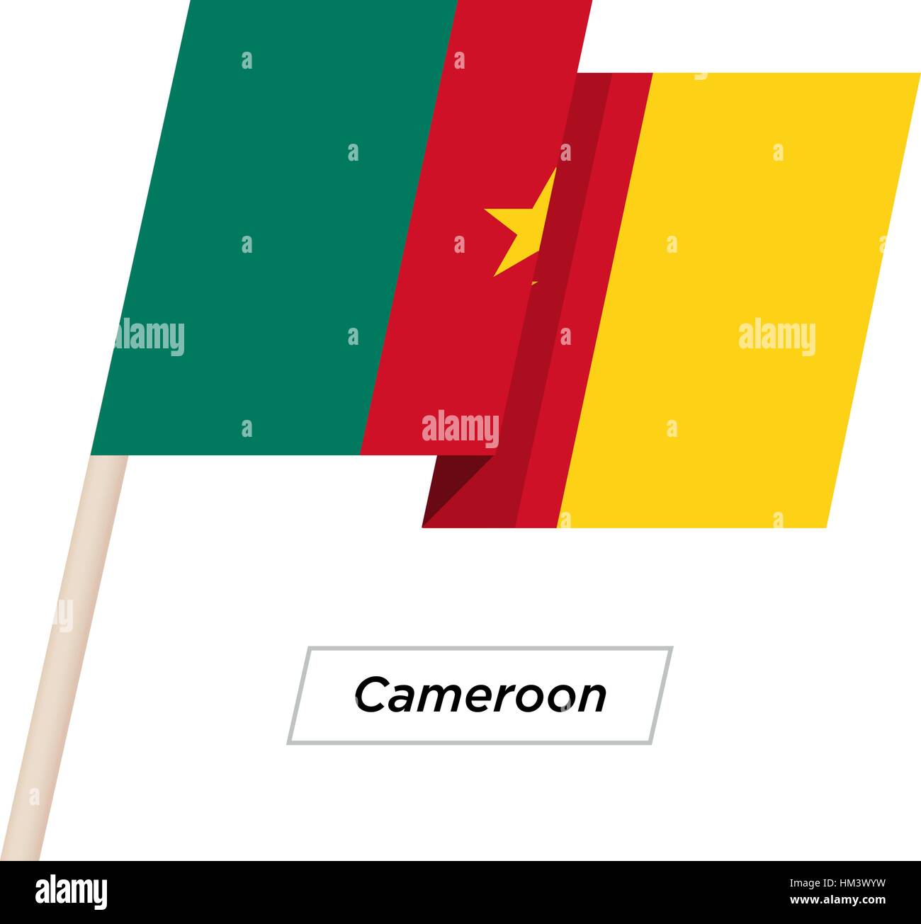 Cameroun Waving Flag Ruban isolé sur blanc. Vector Illustration. Illustration de Vecteur
