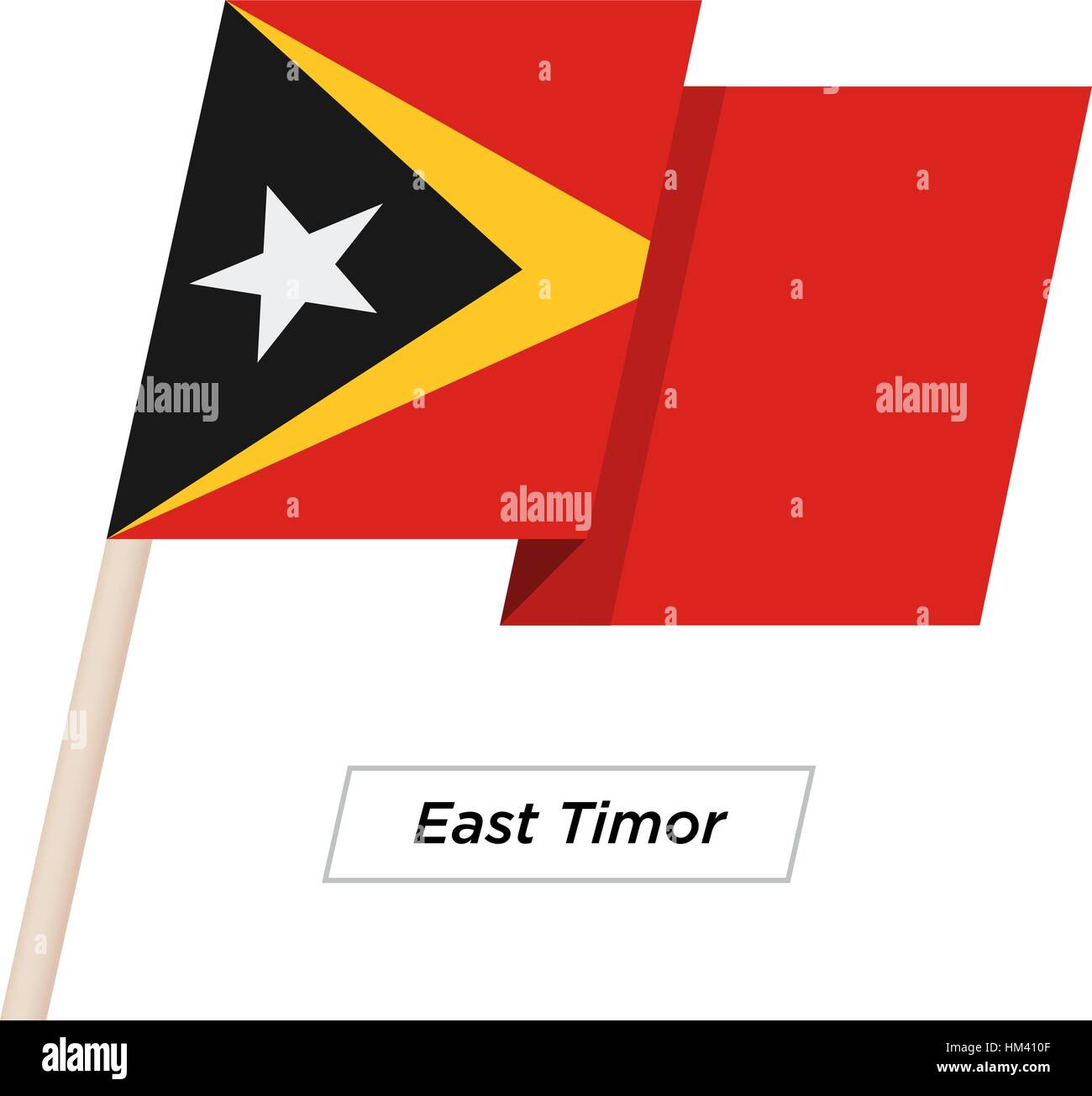 Le Timor oriental Waving Flag Ruban isolé sur blanc. Vector Illustration. Illustration de Vecteur