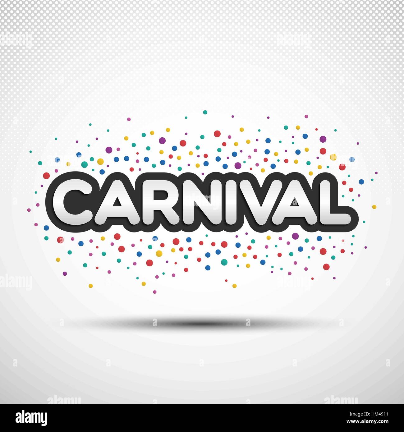 Mot carnaval confettis rond de couleur pour votre conception Illustration de Vecteur