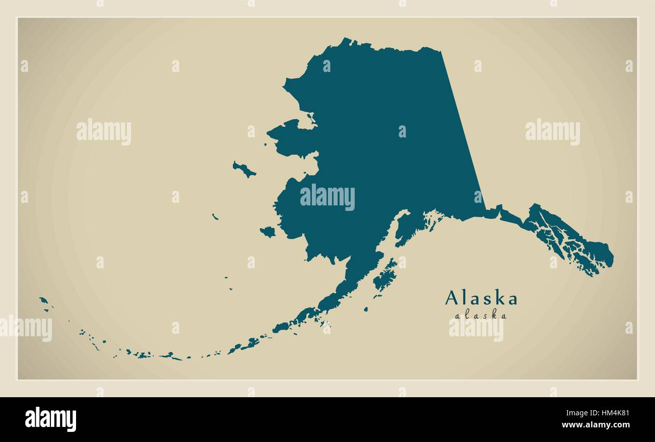 Carte moderne - Alaska site USA illustration silhouette design rafraîchi Illustration de Vecteur