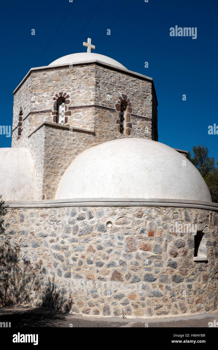Chapelle dans le monastère de Profitis Ilias, Santorini, Grèce Banque D'Images