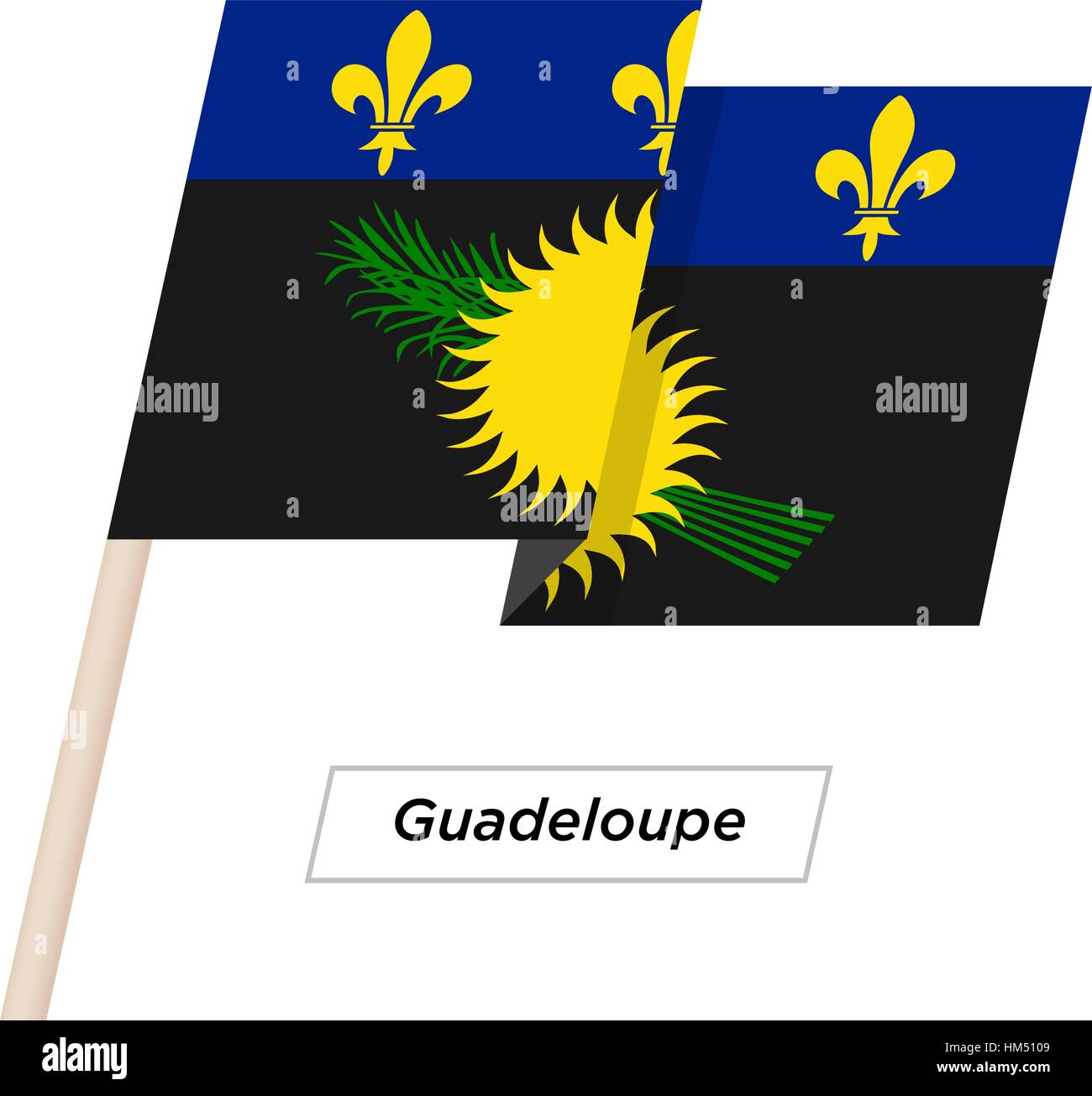 Guadeloupe Waving Flag Ruban isolé sur blanc. Vector Illustration. Illustration de Vecteur