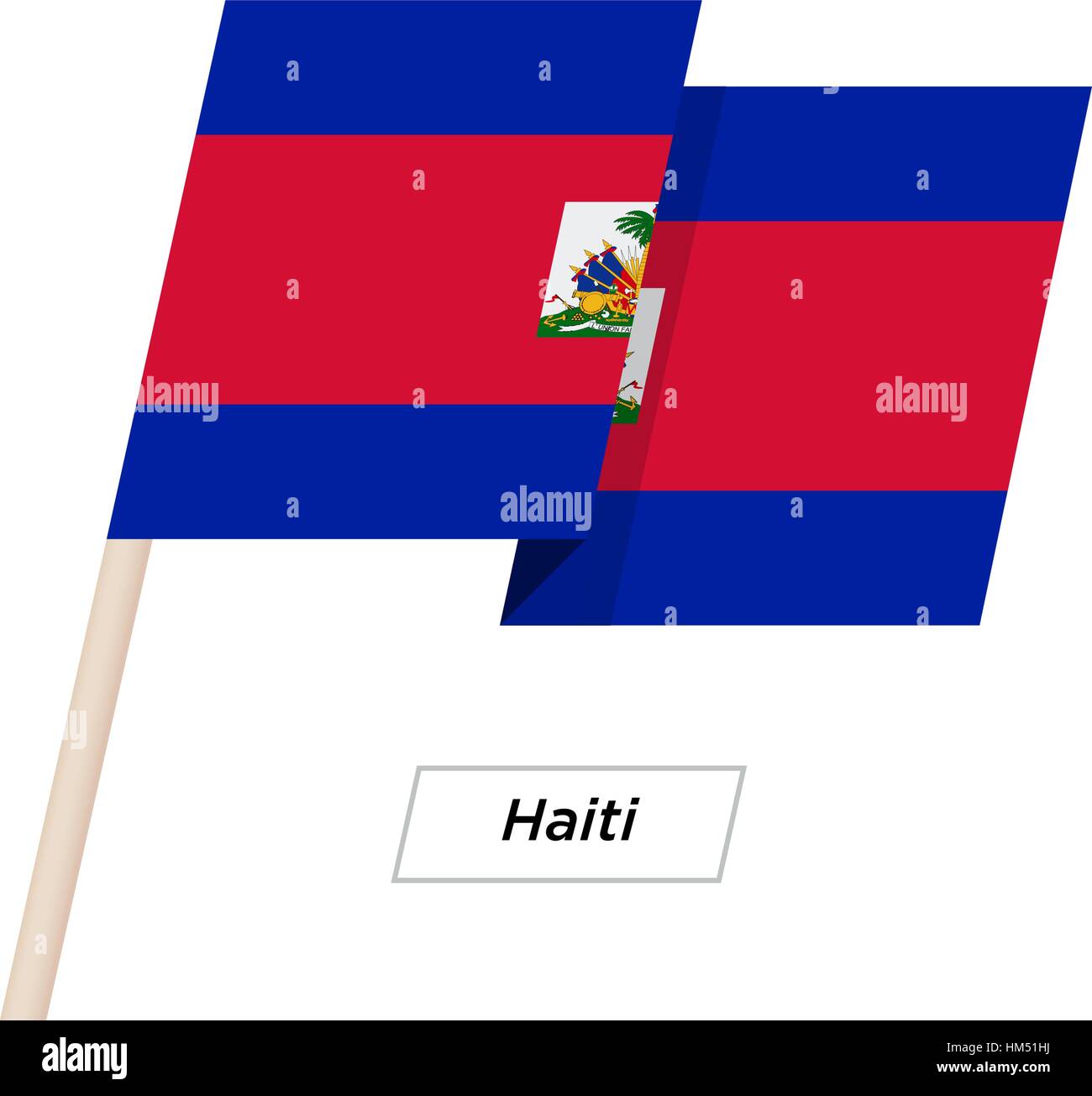 Ruban Haïti Waving Flag isolé sur blanc. Vector Illustration. Illustration de Vecteur