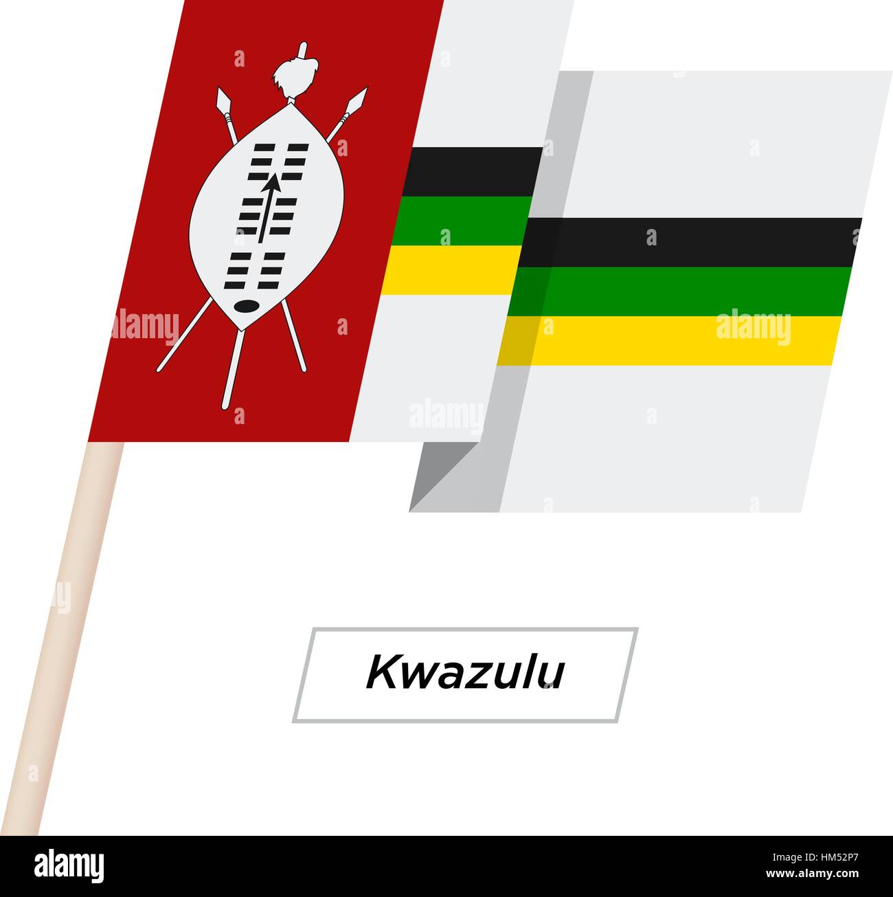 Ruban Kwazulu Waving Flag isolé sur blanc. Vector Illustration. Illustration de Vecteur