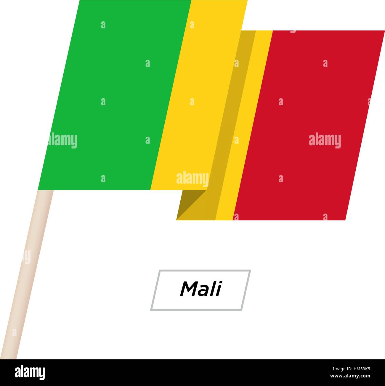 Mali Waving Flag Ruban isolé sur blanc. Vector Illustration. Illustration de Vecteur