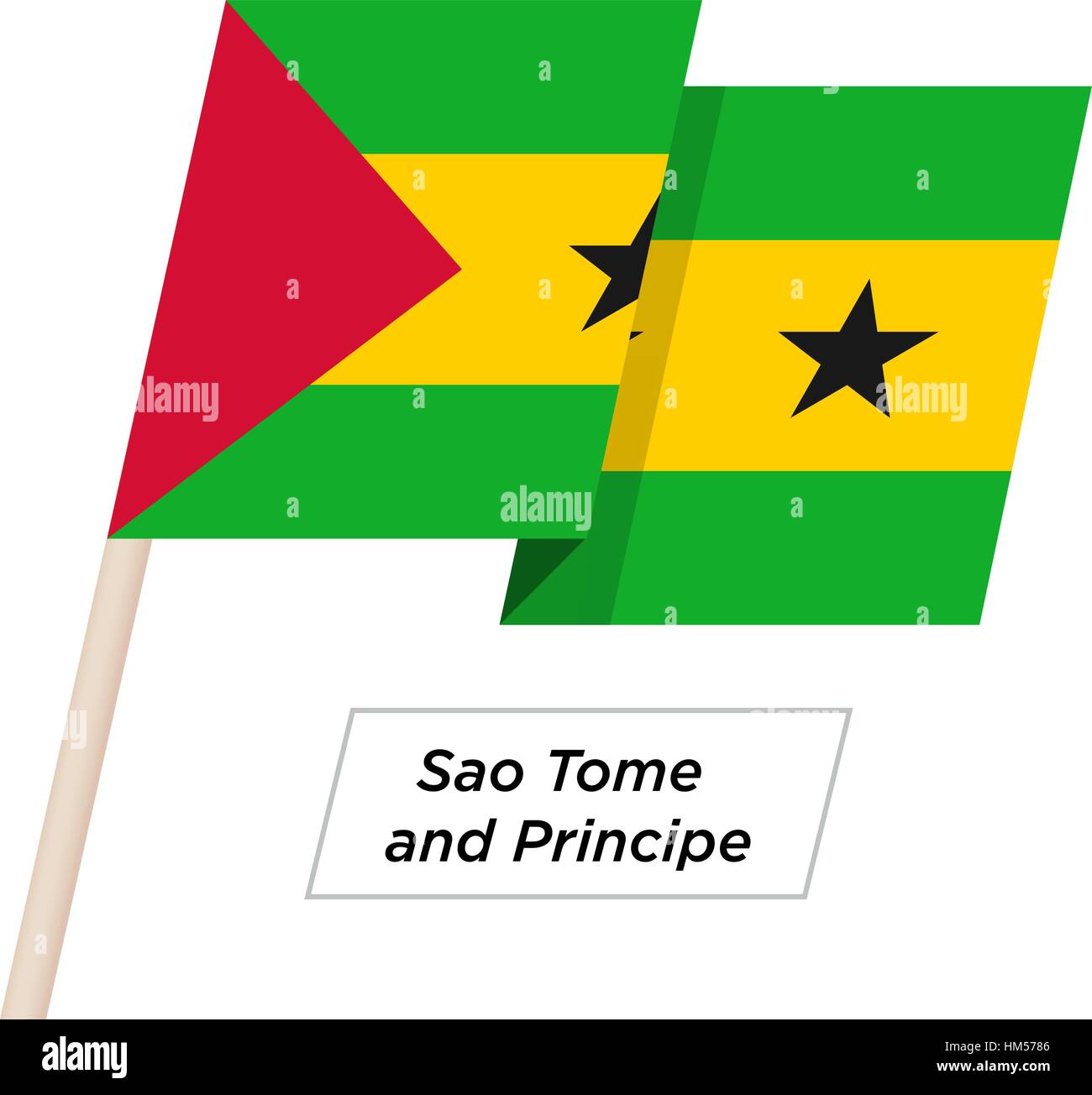 Sao Tomé-et-Principe Waving Flag Ruban isolé sur blanc. Vector Illustration. Illustration de Vecteur