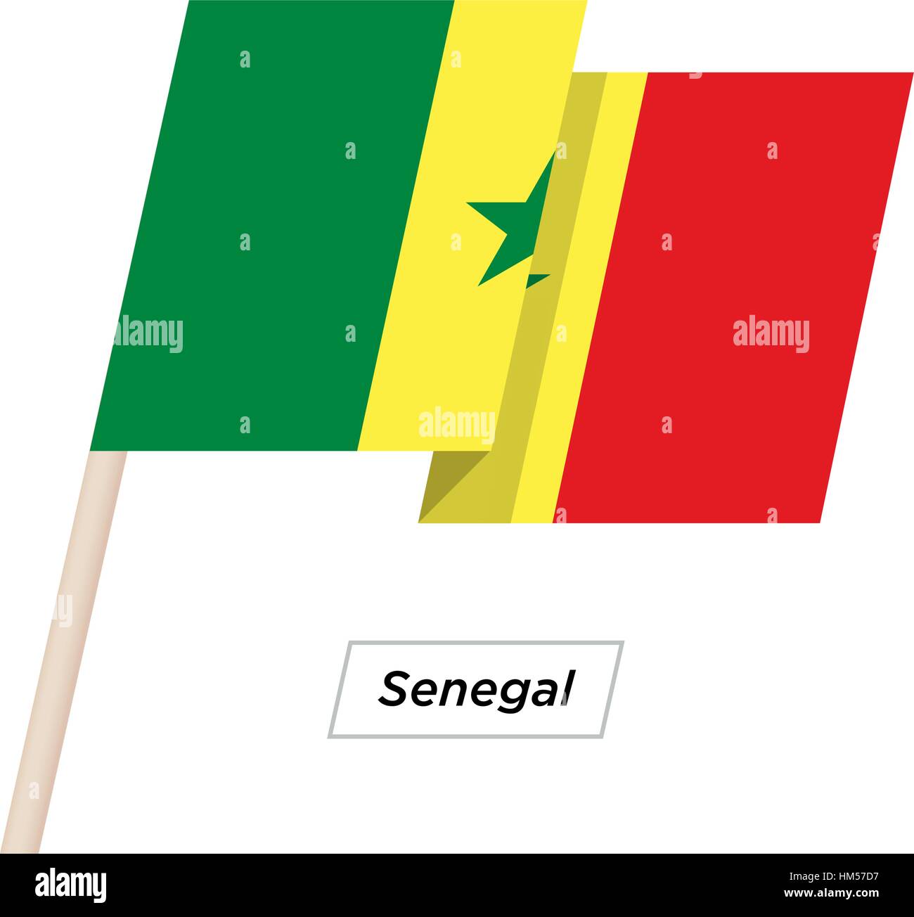 Sénégal Waving Flag Ruban isolé sur blanc. Vector Illustration. Illustration de Vecteur