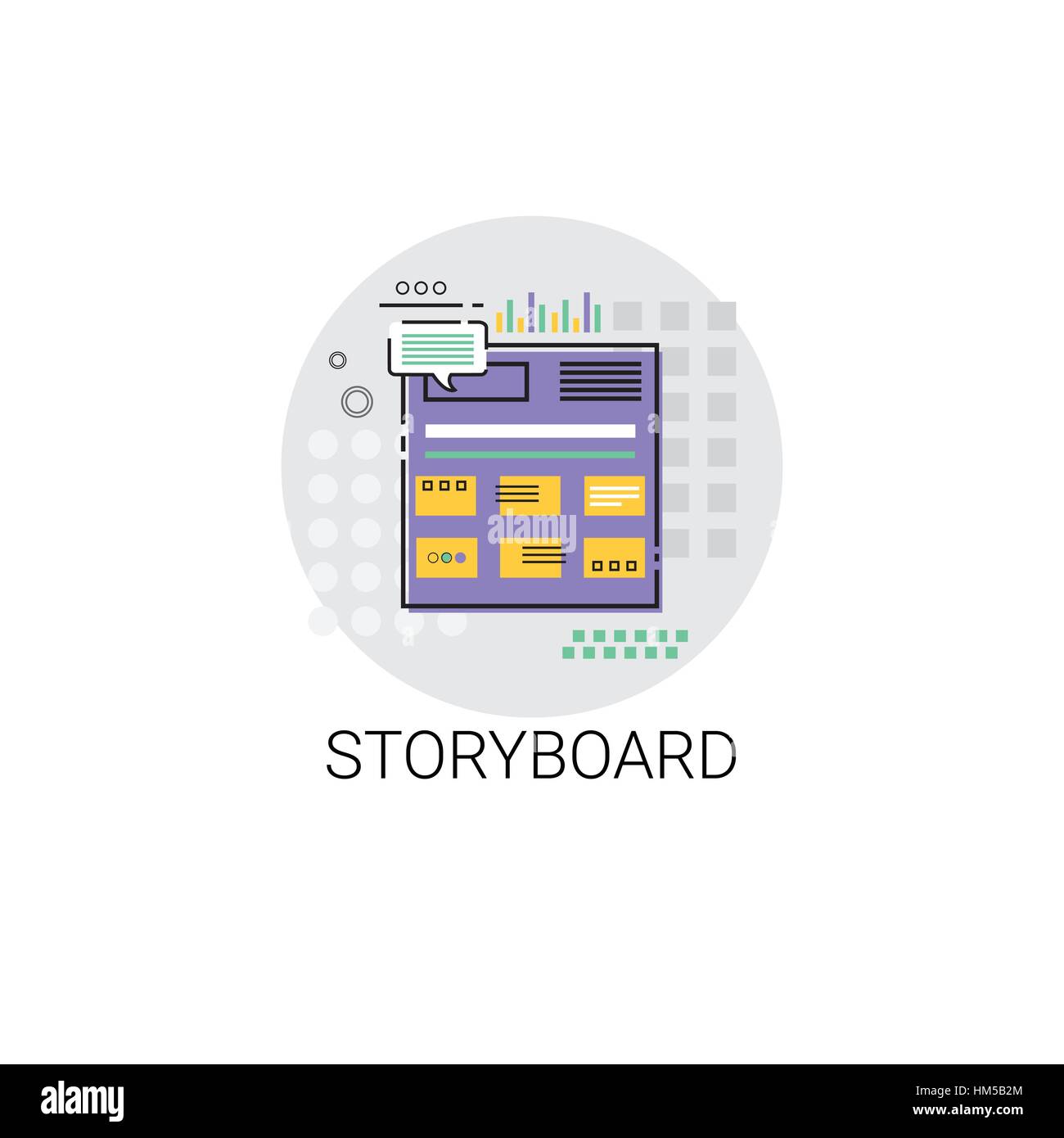 La production du film de l'appareil photo du story-board Icône de l'industrie Illustration de Vecteur