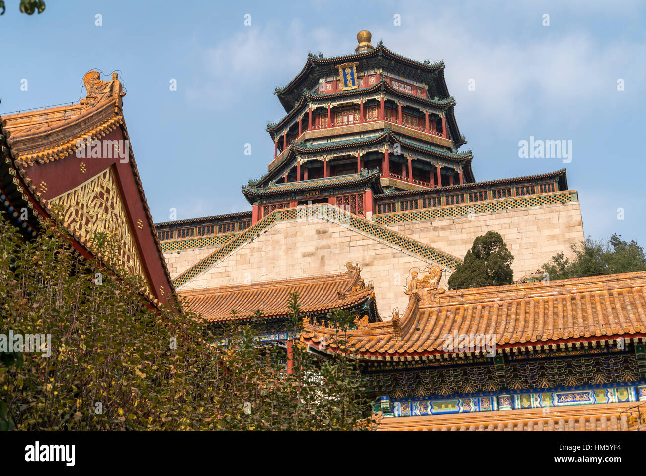 Tour de l'Encens bouddhiste, Summer Palace, Beijing, République populaire de Chine, l'Asie Banque D'Images