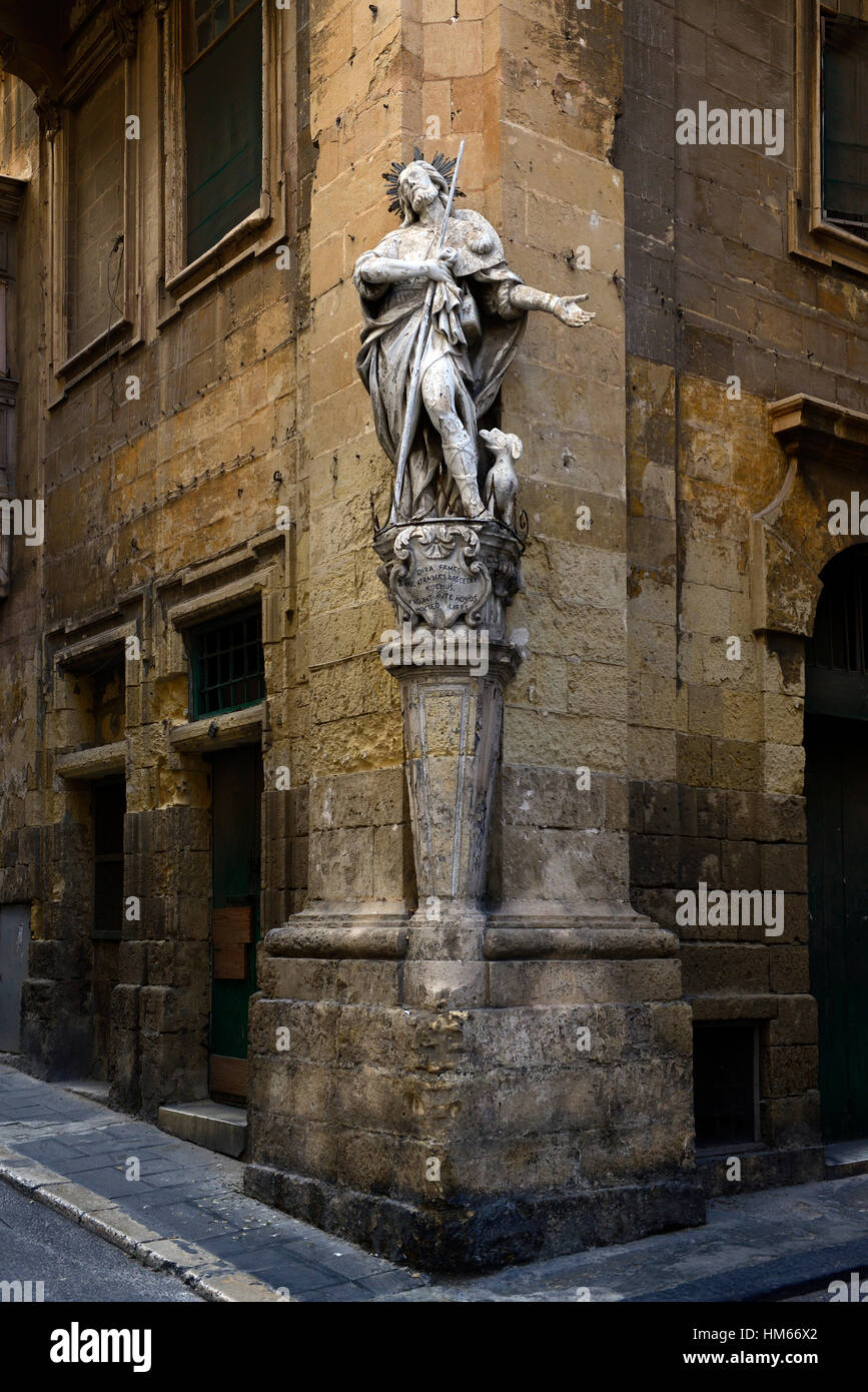 Sculpture Statue Christ coin de rue La Valette Malte Méditerranée la religion catholique monde RM site du patrimoine mondial Banque D'Images