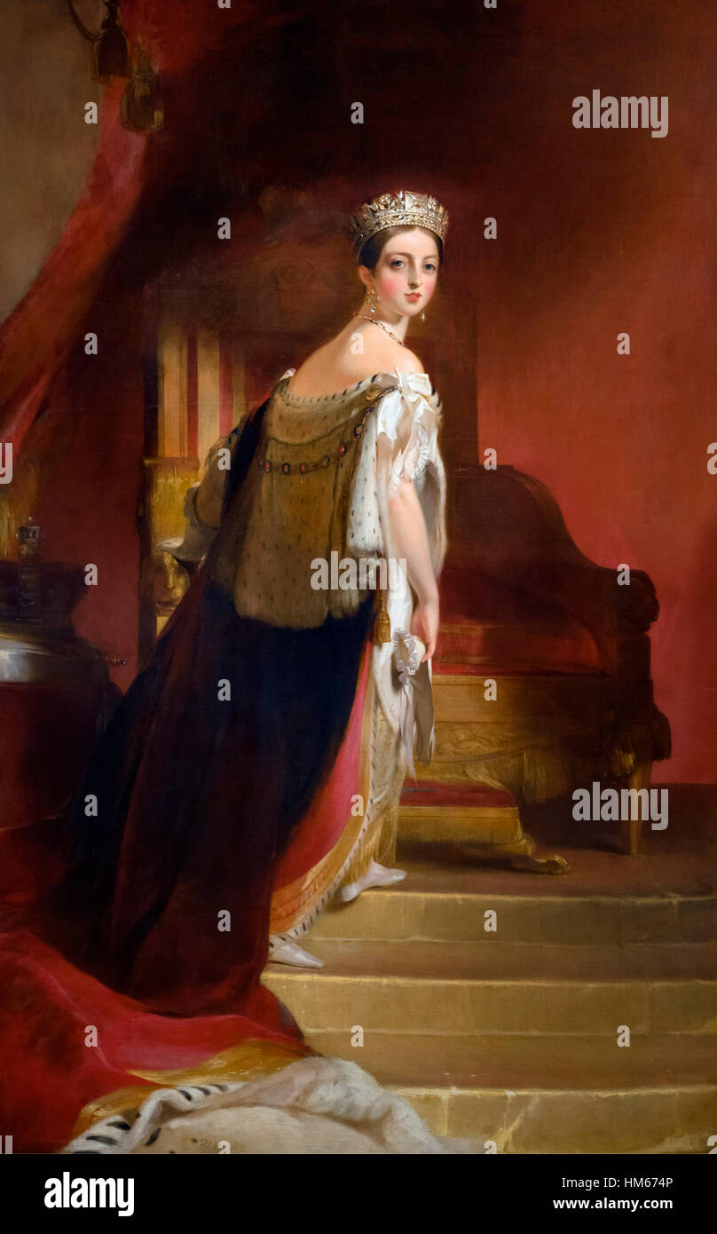 La reine Victoria, portrait par Thomas Sully, huile sur toile, 1838. Banque D'Images