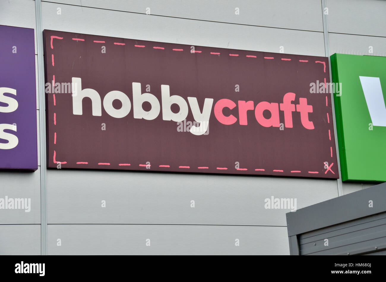 Hobbycraft fournisseurs d'art et d'artisanat, magasin Staples Corner Retail Park, Londres, UK Banque D'Images