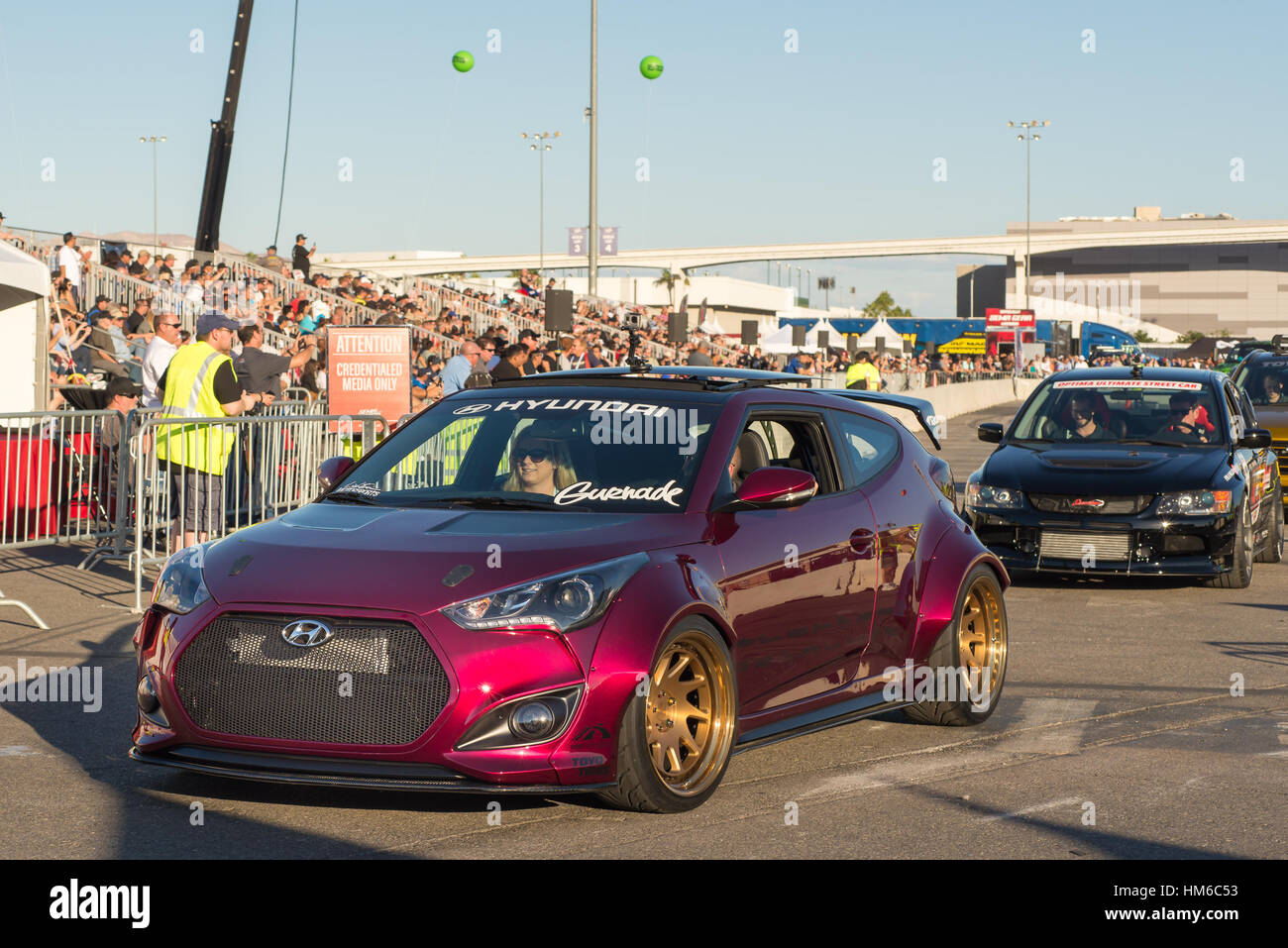 Hyundai Veloster Gurnade voiture à au SEMA. Banque D'Images