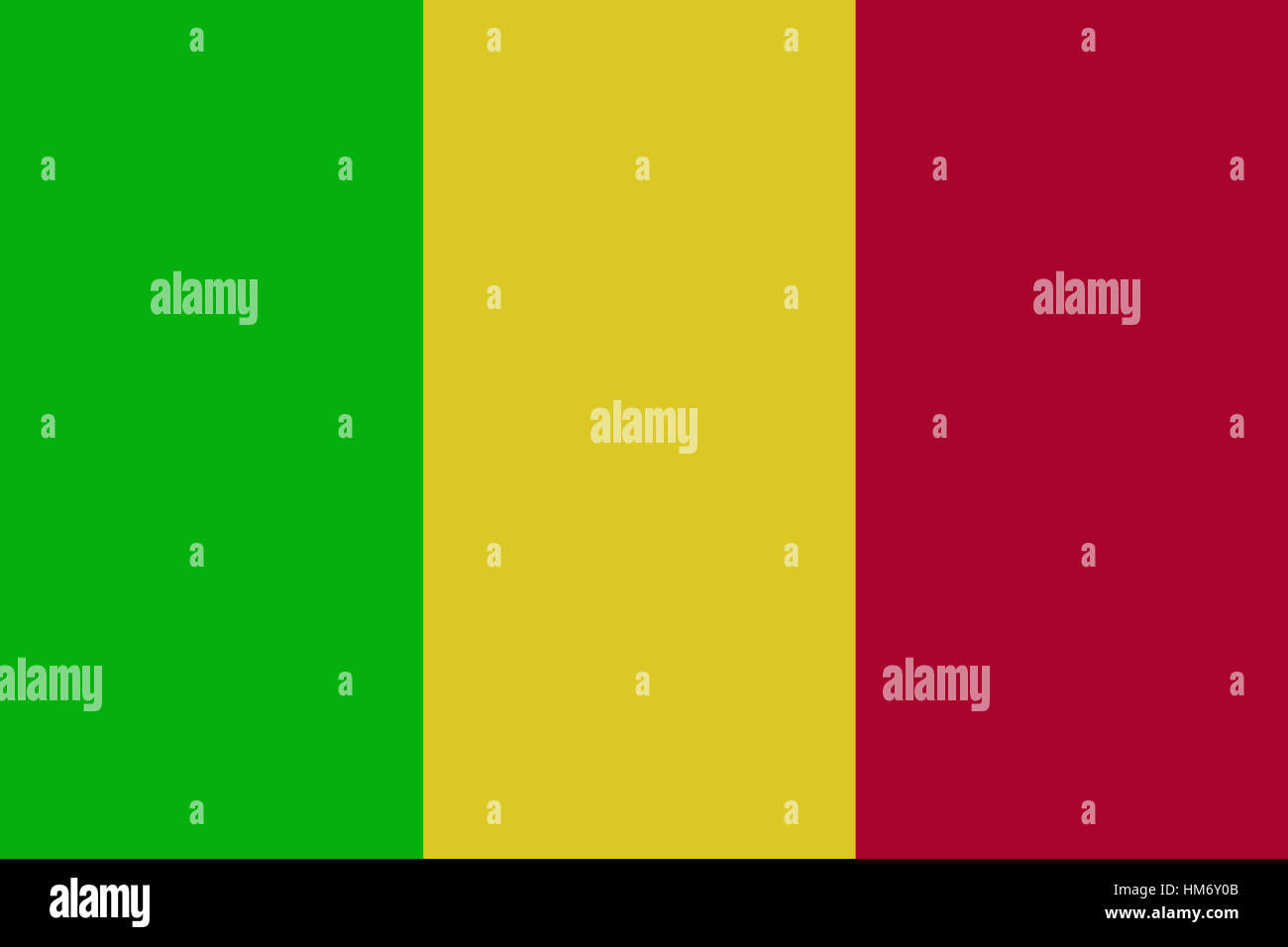 Drapeau national du Mali 3D illustration symbole. Mali drapeau. Banque D'Images