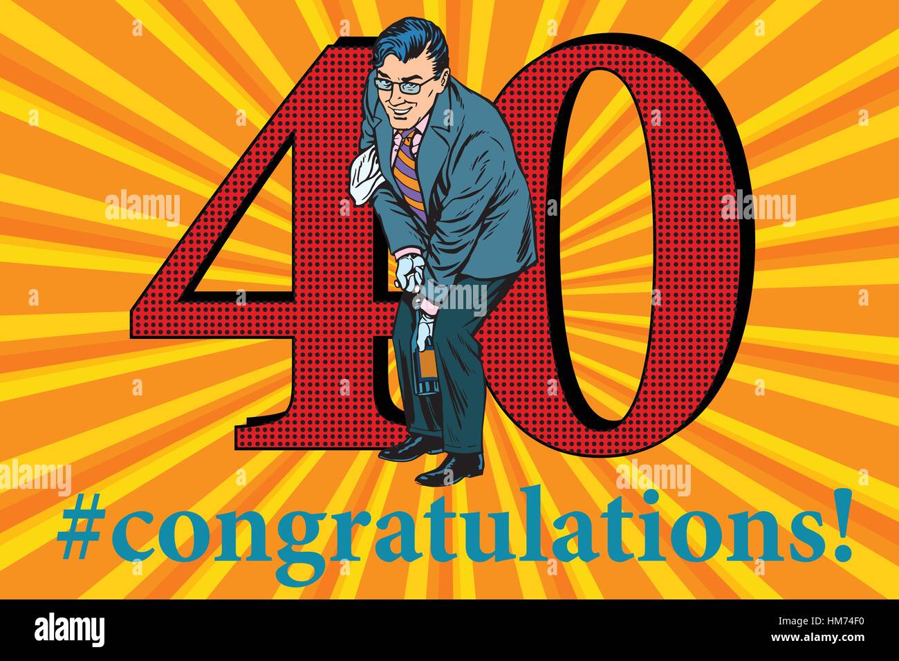 Félicitations 40 anniversaire célébration de l'événement Illustration de Vecteur