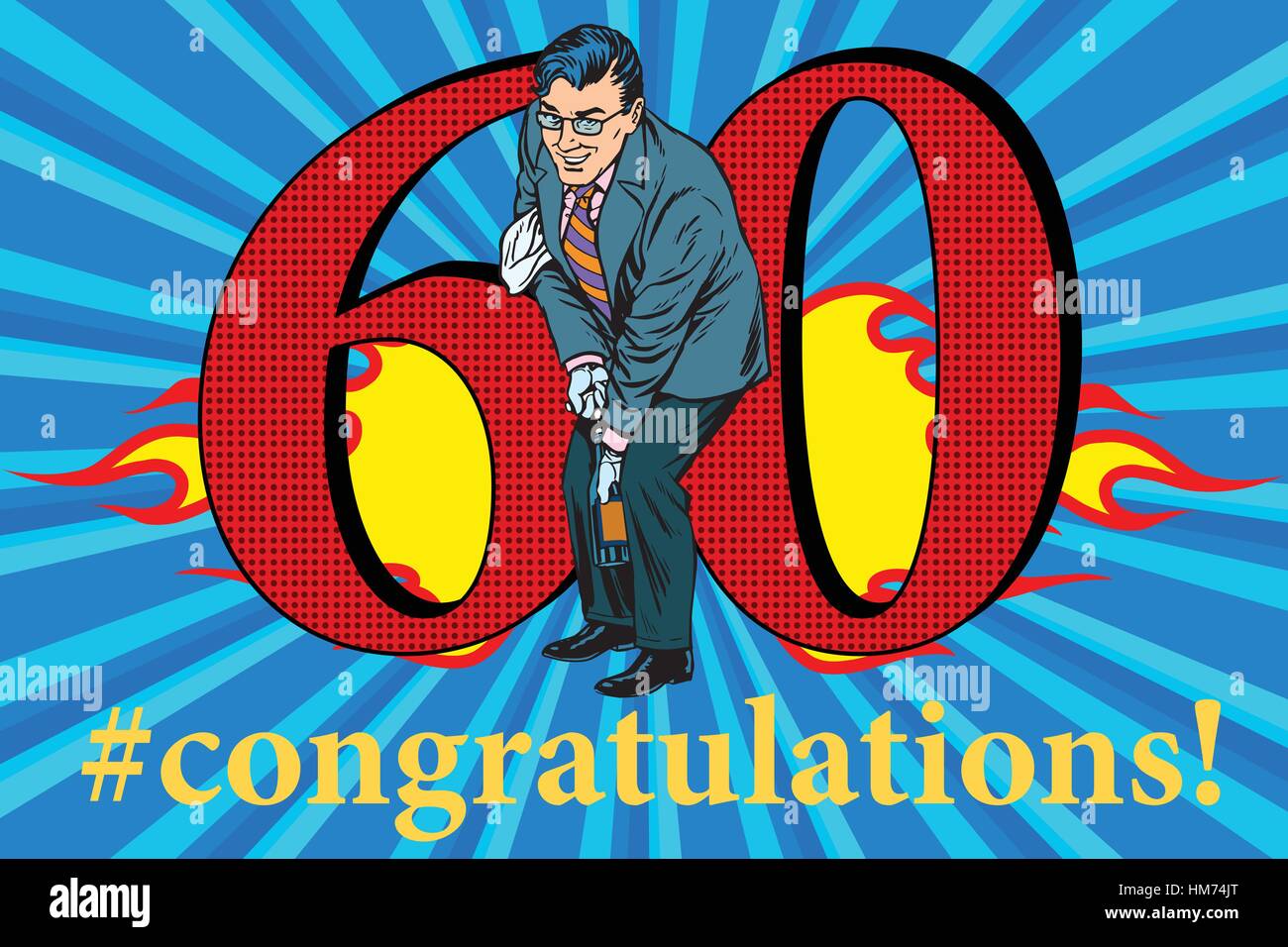 Félicitations 60 anniversaire célébration de l'événement Illustration de Vecteur