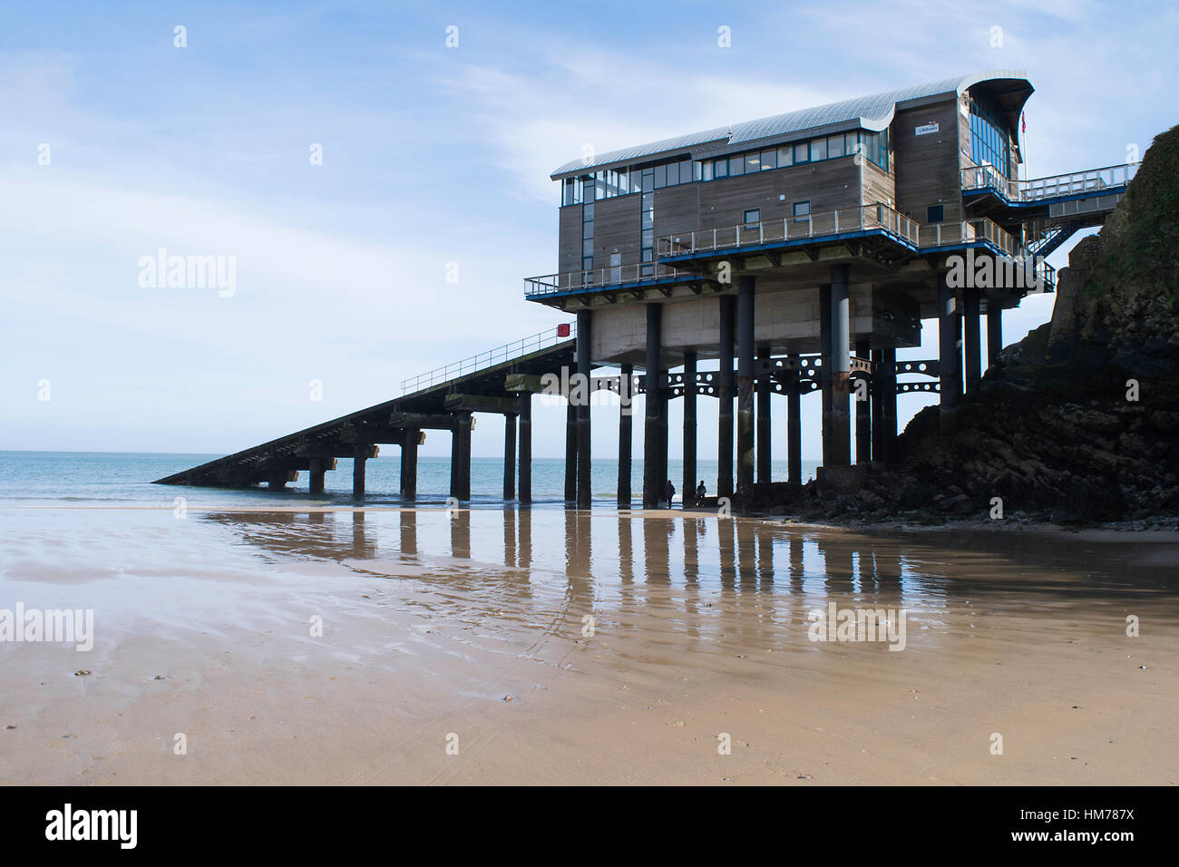La vie de Tenby Boat Station Banque D'Images