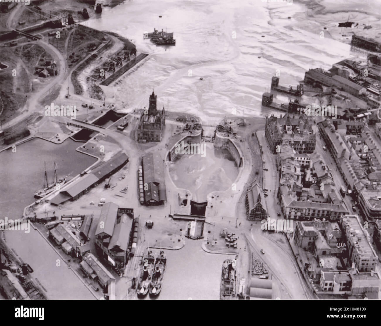 Docks de Cardiff au Pays de Galles Galles du Sud prise en 1939 par la Luftwaffe Banque D'Images