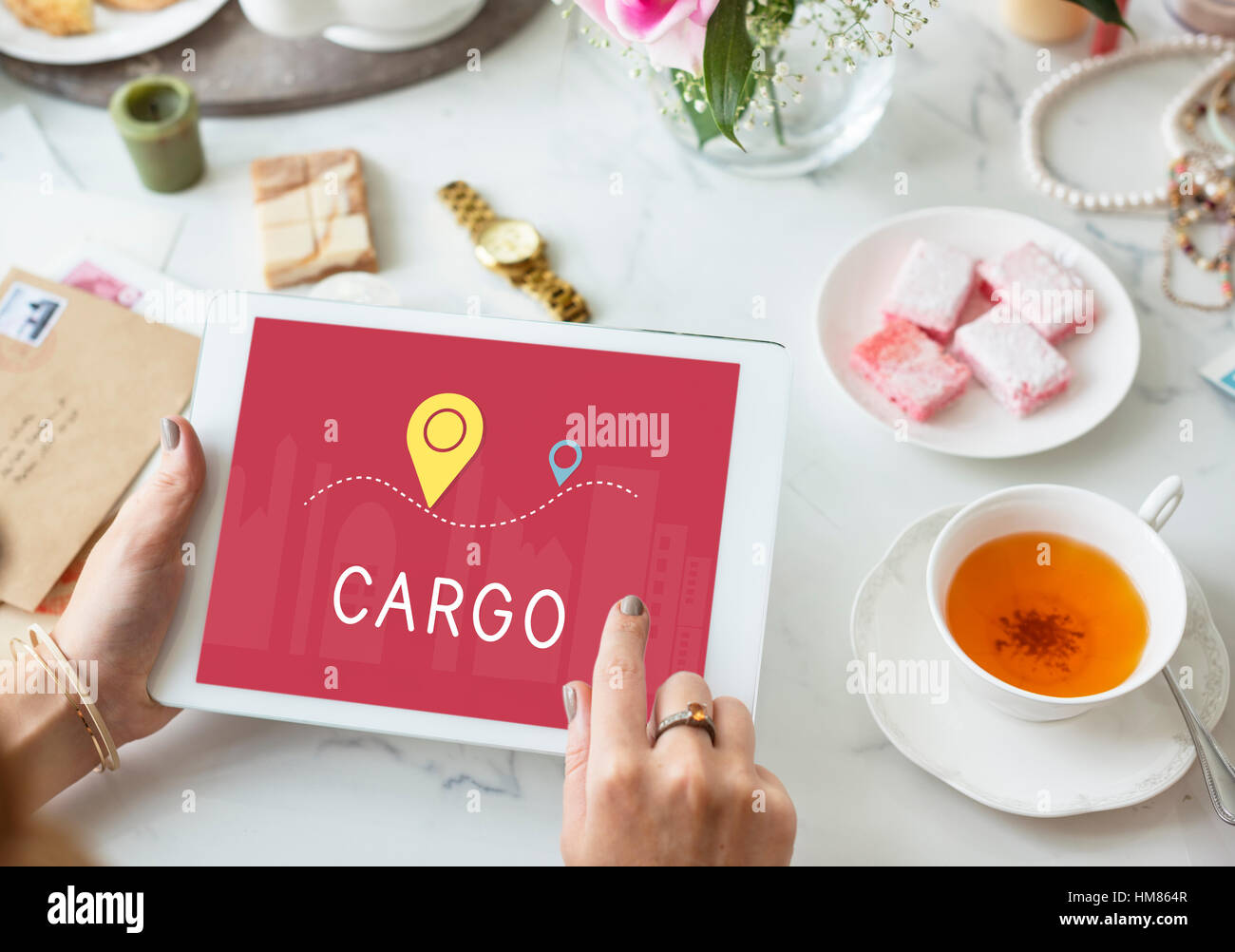 Prestation logistique d'EXPÉDITION DE FRET Fret Concept Banque D'Images