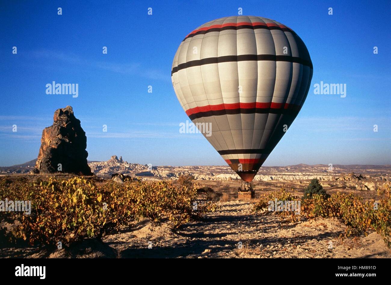 Décollage de montgolfières, Cappadoce, Turquie. Banque D'Images