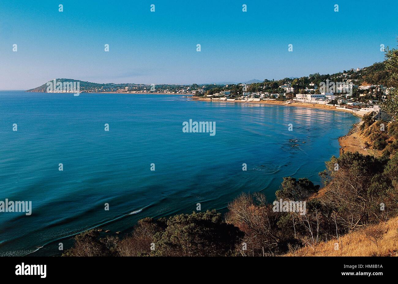 La côte près de la Marsa, Tunis (gouvernorat de Tunis, Tunisie) wilayas. Banque D'Images