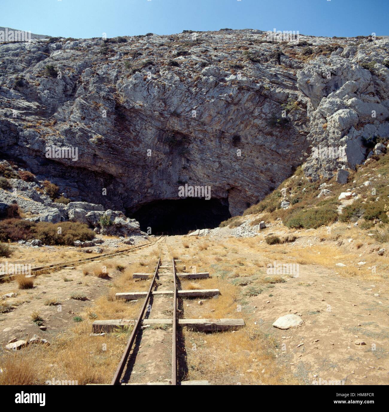 Ou grotte Ideon Andron Ideon, selon le mythe de la naissance de Zeus, pentes du Mont Psiloritis ou Mont Ida, en Crète, Grèce. Banque D'Images