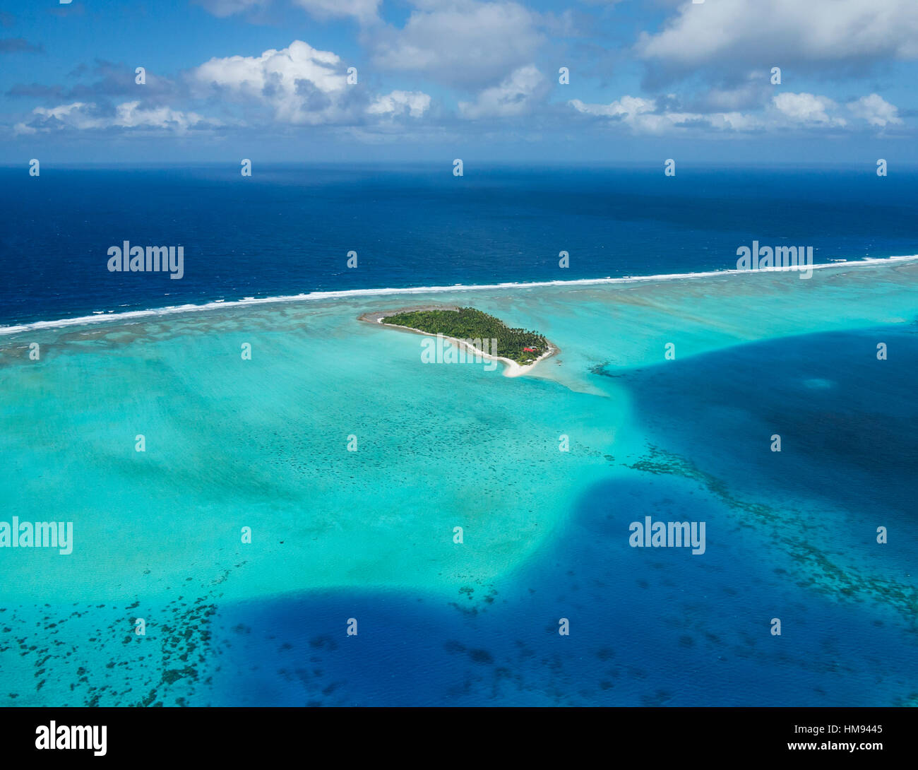 Vue aérienne de la lagon de Wallis, Wallis et Futuna, du Pacifique Sud, du Pacifique Banque D'Images