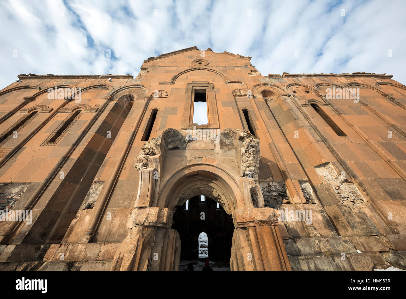 Carhedral mosquée de Fethiye à Ani. Ani est une ville médiévale arménienne maintenant situé dans la province de la Turquie de Kars et à côté de la frontière fermée wi Banque D'Images