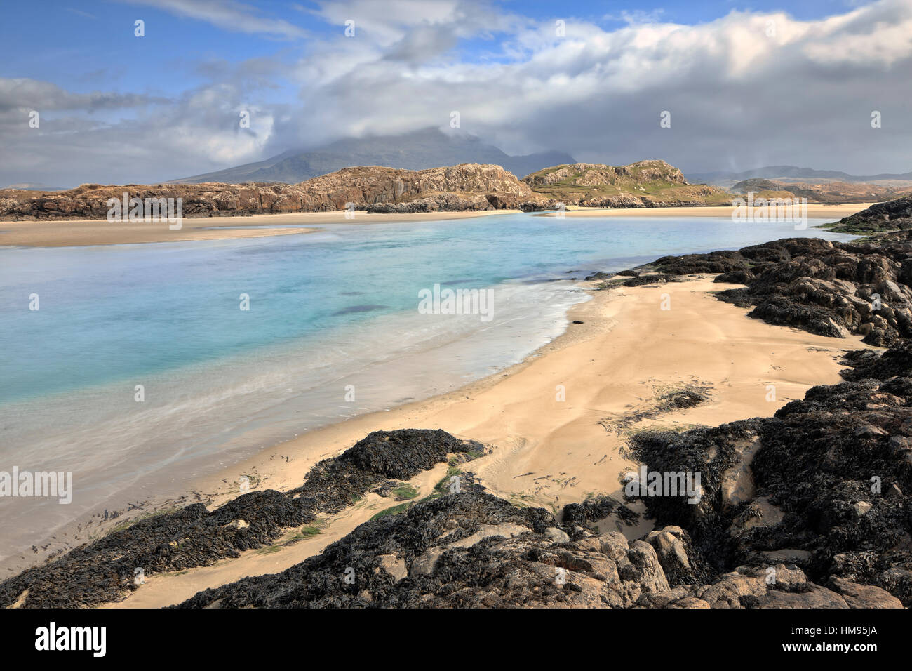 Culfin Estuaire, Mweelrea Mountains, Connemara, comté de Galway, Connacht, République d'Irlande Banque D'Images