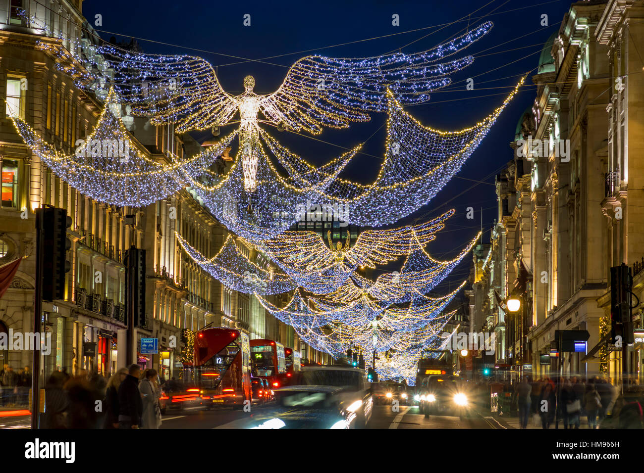 Lumières de Noël 2016 Regent Street, Londres, Angleterre, Royaume-Uni Banque D'Images