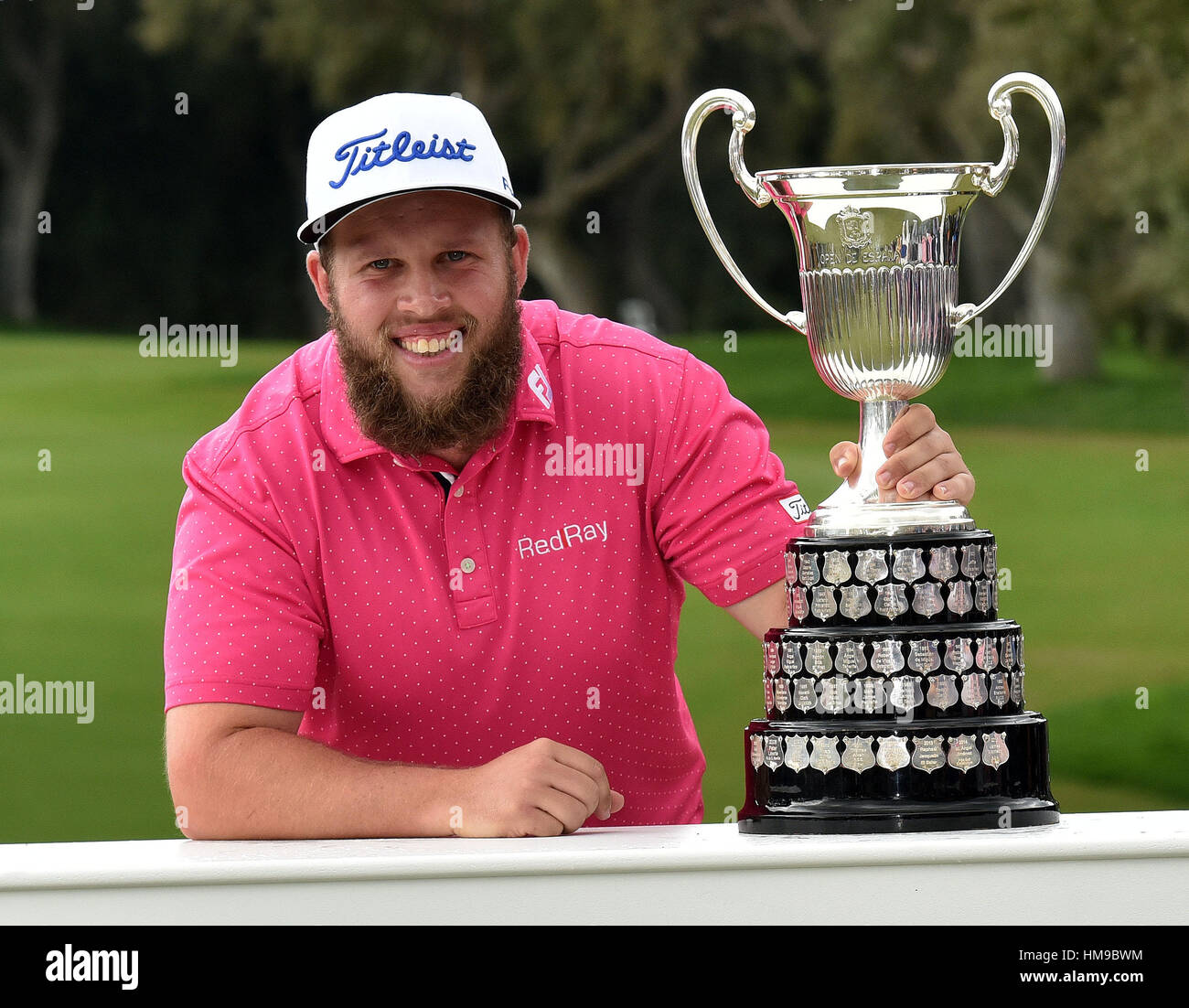 Golfeur Andrew Johnston lors de la finale de l'Open de Golf de Sotogrande Espagne le mercredi 16 avril 2016. Banque D'Images