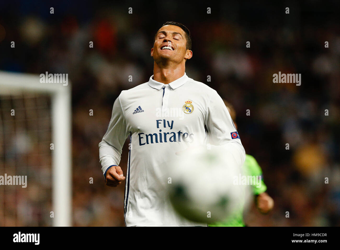 Cristiano Ronaldo dos Santos (7) joueur du Real Madrid. La Ligue des Champions de l'UCL entre Real Madrid vs Sporting de Portugal au Santiago Bernabeu à Madrid, Espagne, le 14 septembre 2016 . Banque D'Images