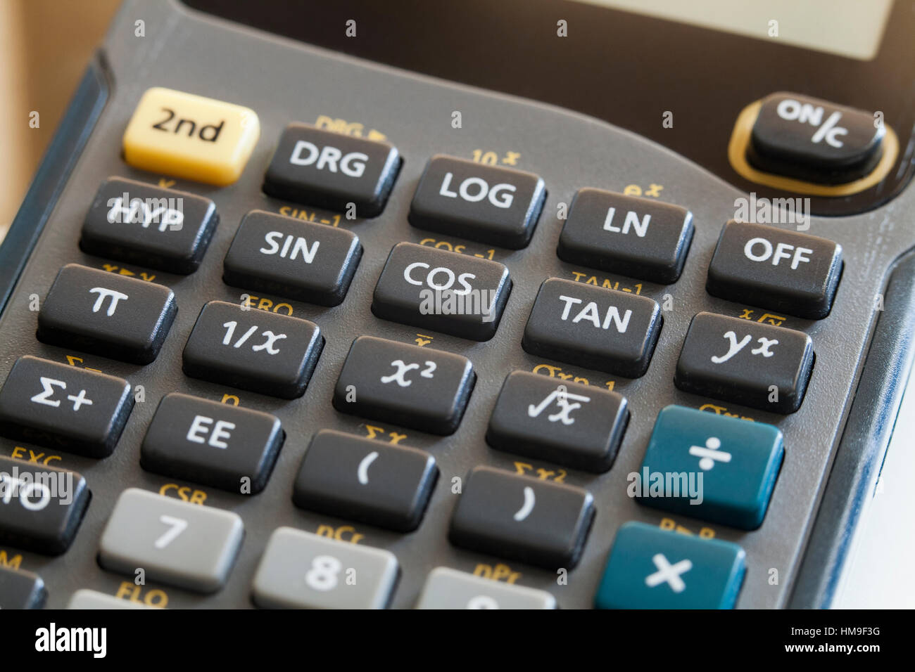 Pavé numérique/calculatrice scientifique Texas Instruments - USA Banque D'Images