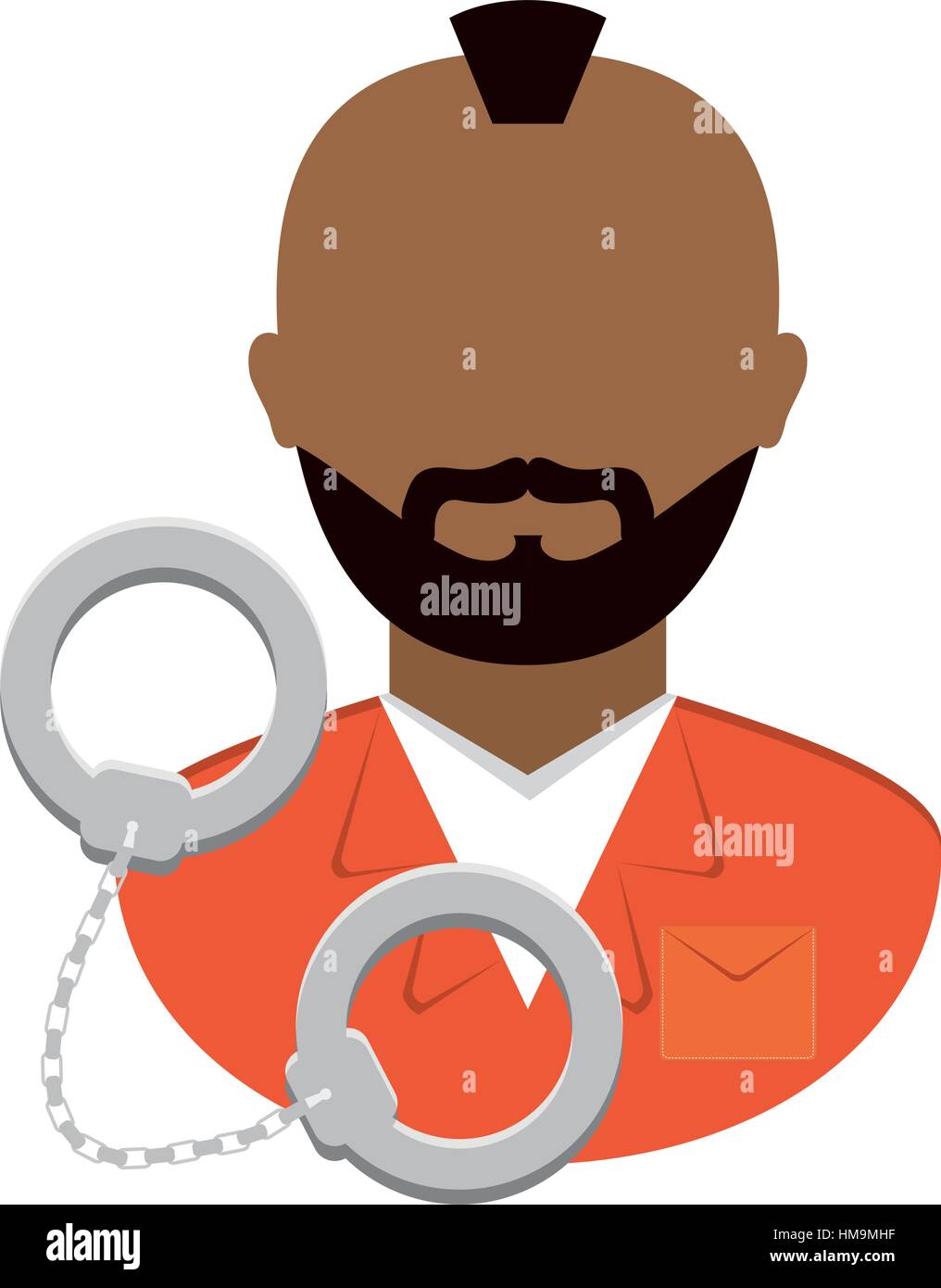 Prison prisonnier avec la peau foncée droit vector illustration design Illustration de Vecteur