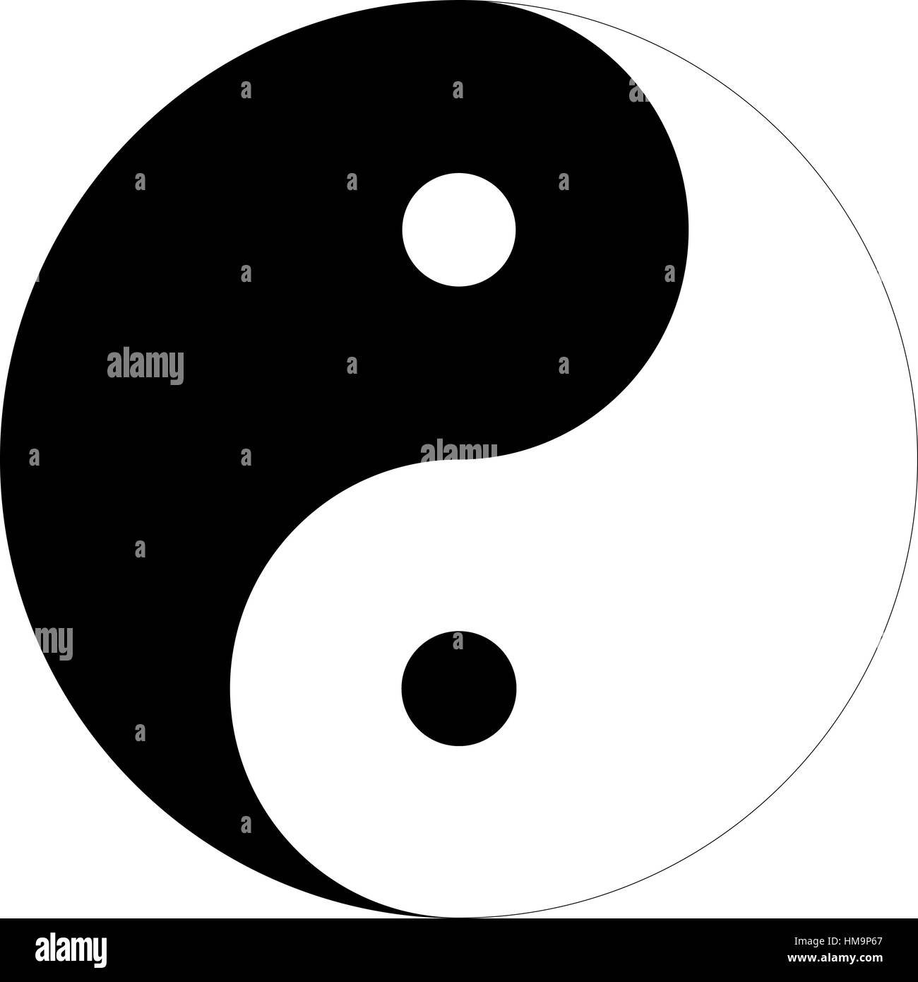 Le noir et blanc Yin et yang de la culture chinoise il symbolise les deux forces qui sont opposées mais complémentaires Banque D'Images