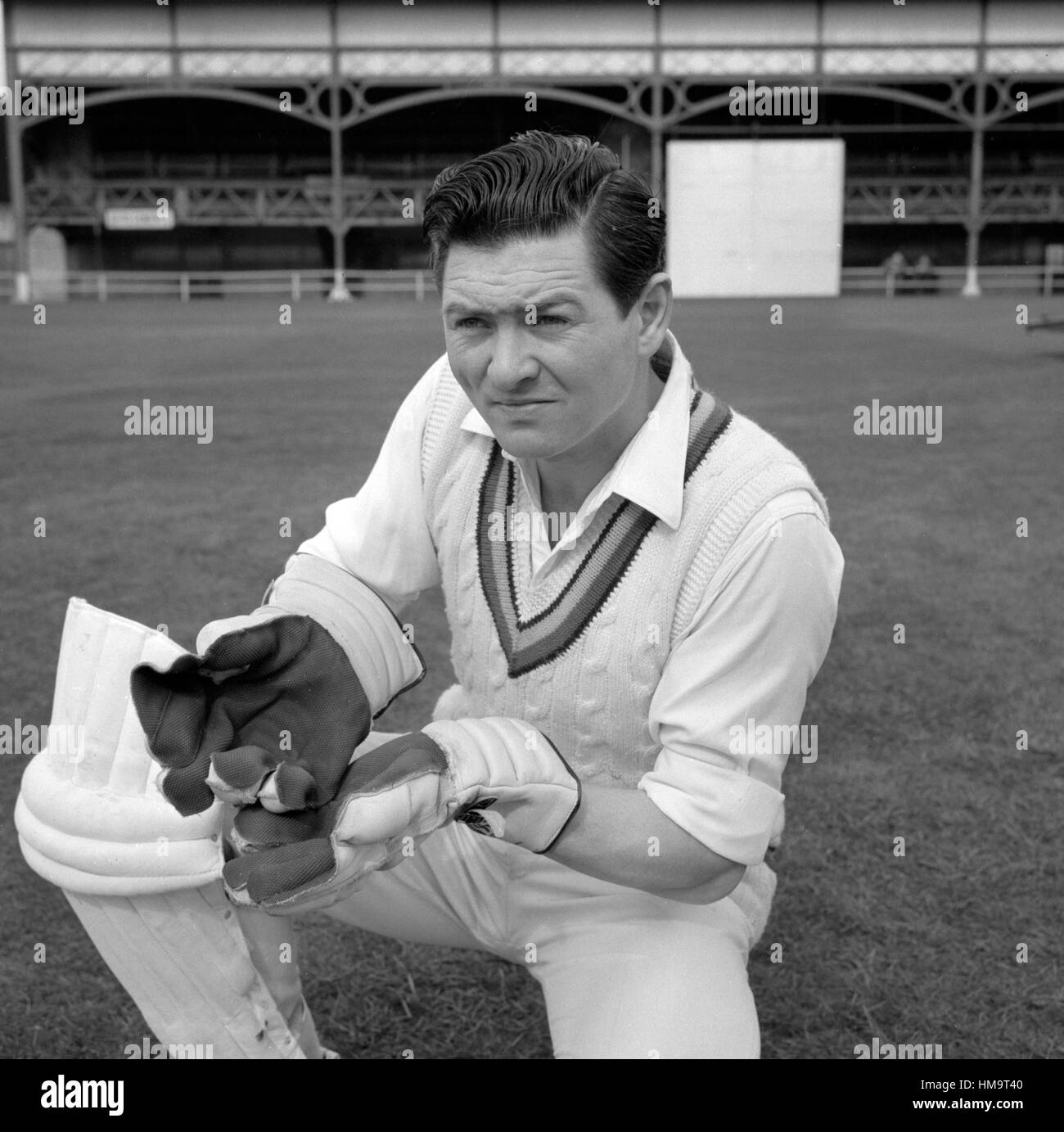 Jimmy Binks, 30 ans, né à Hull et wicketkeeper batteur droitier avec Yorkshire County Cricket Club. Banque D'Images
